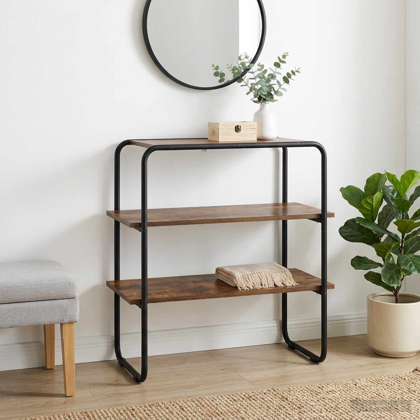 vidaXL Consoletafel Zwart eiken 60 x 41 x 75 cm Bewerkt hout