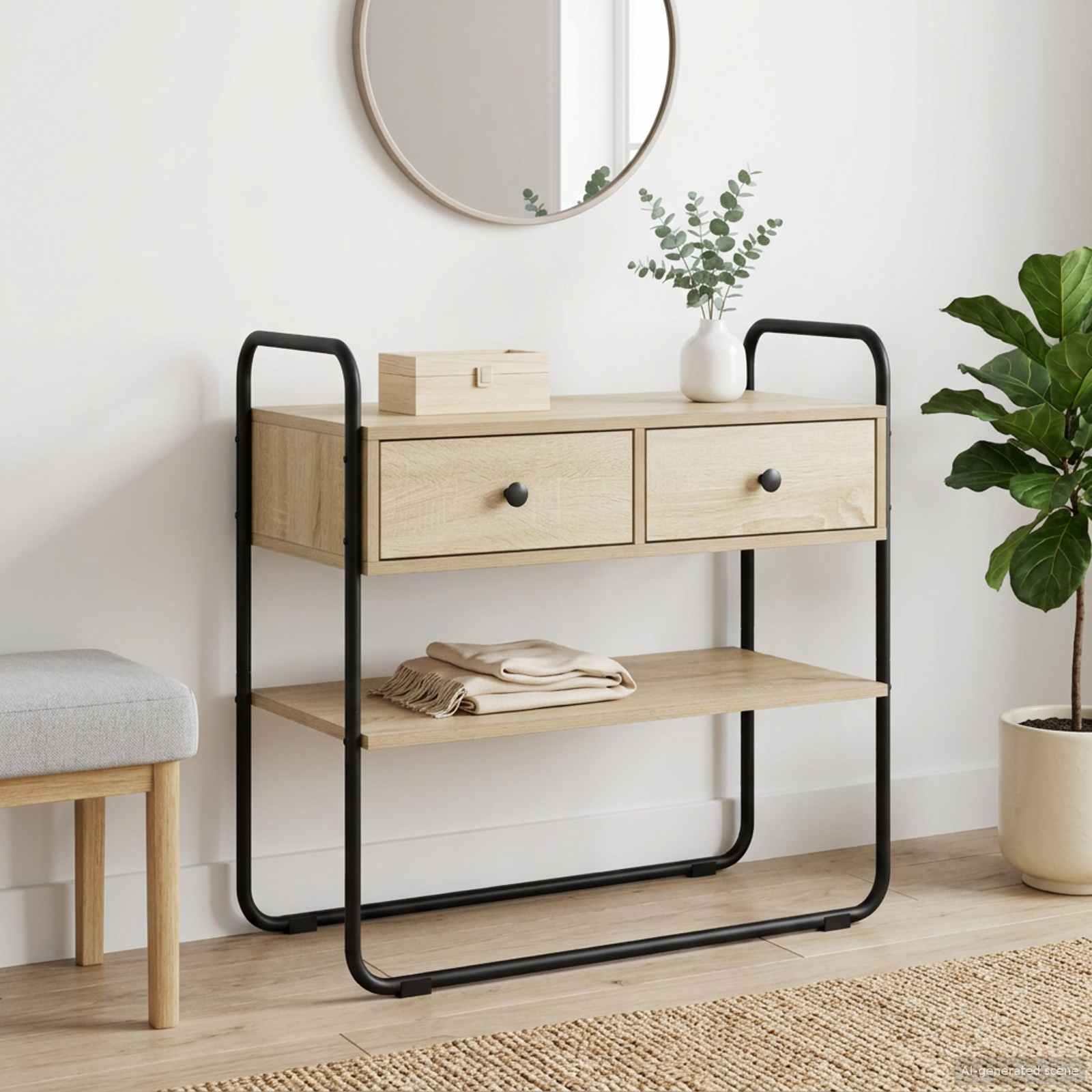 vidaXL Consoletafel Zwart eiken 100 x 40 x 75 cm Bewerkt hout