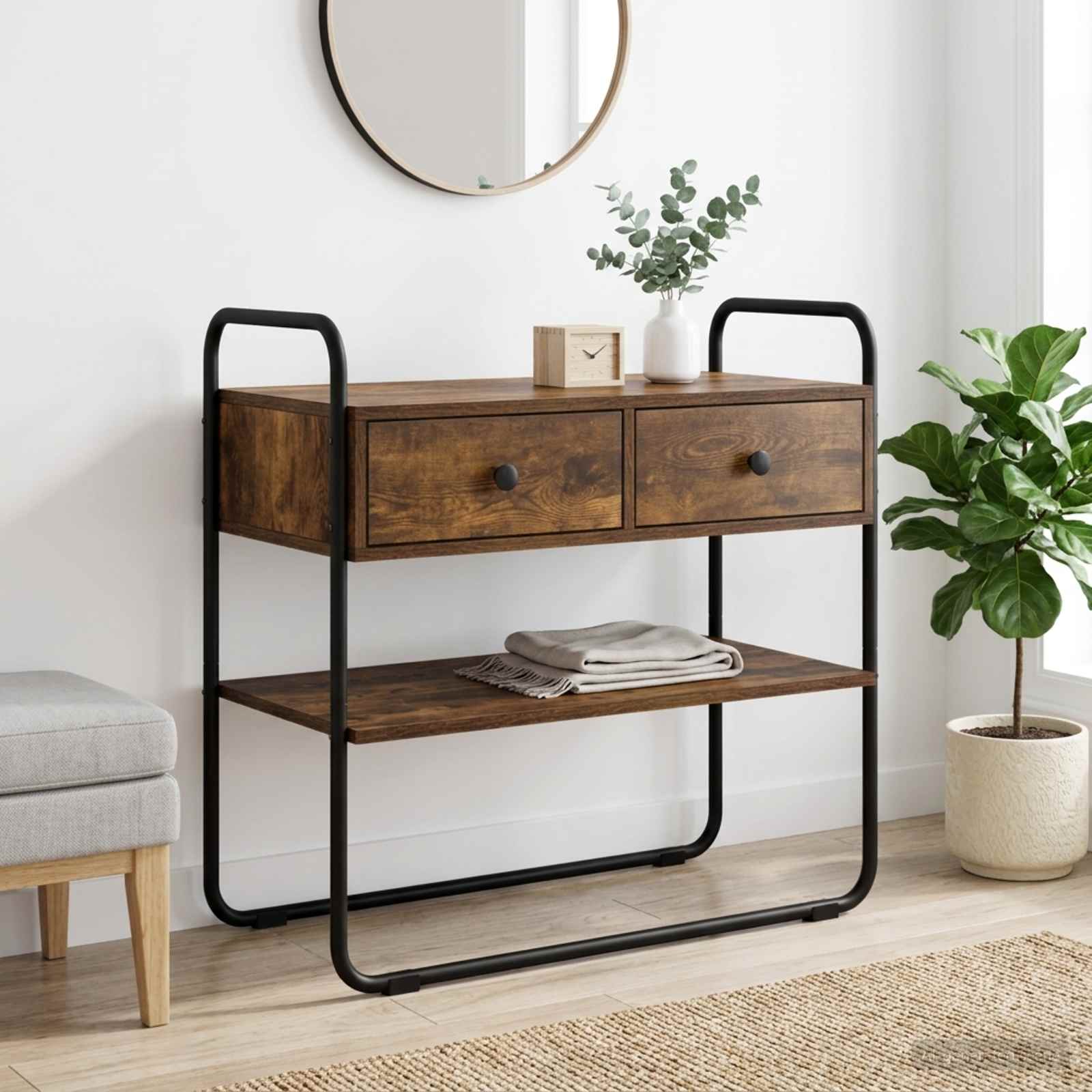 vidaXL Consoletafel Zwart eiken 100 x 40 x 75 cm Bewerkt hout