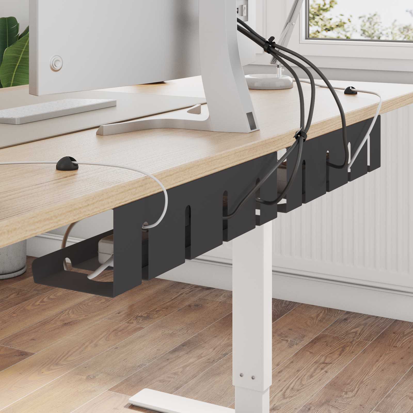 vidaXL Kabelgoot voor onder bureau 2 st Antracietkleurig