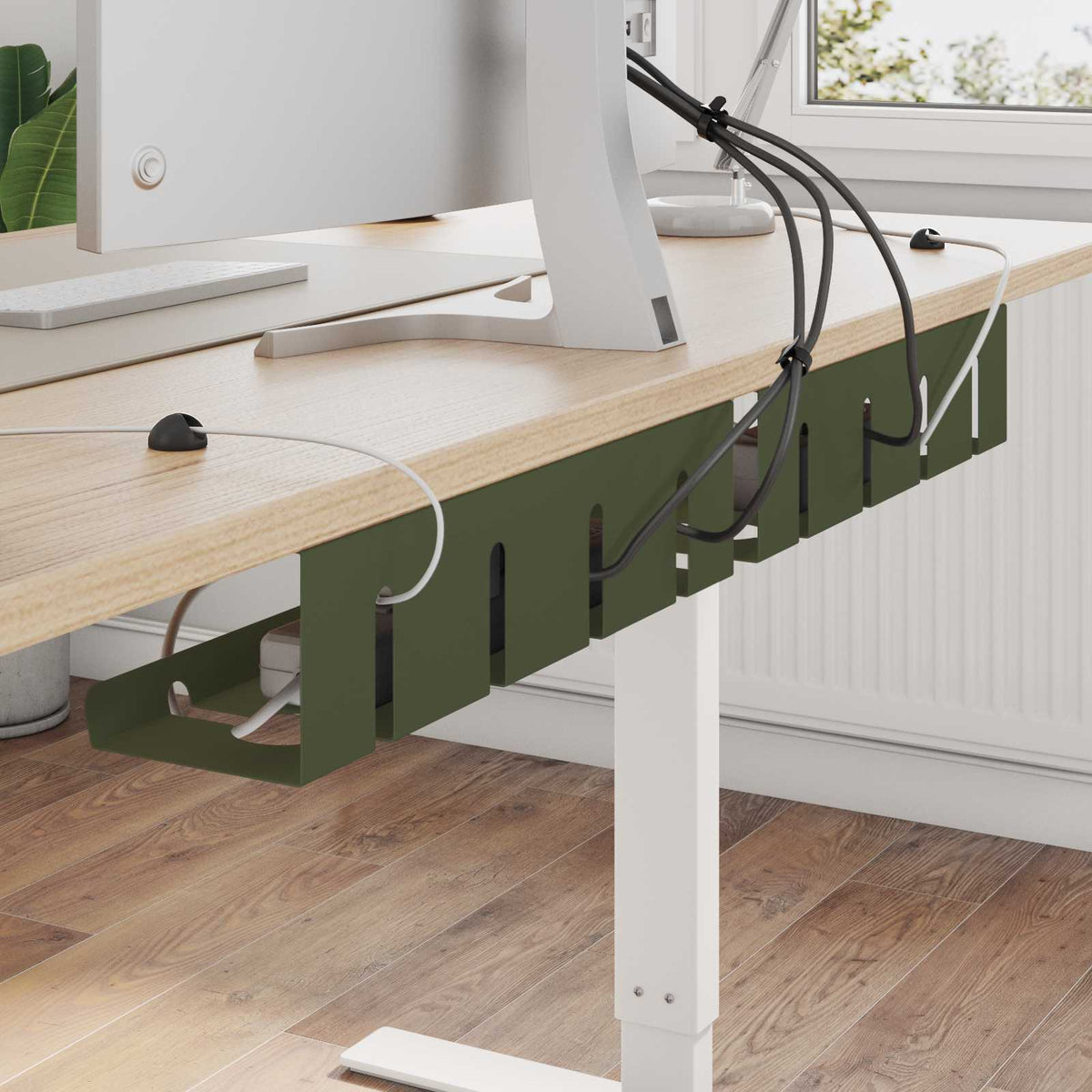 vidaXL Kabelgoot voor onder bureau 2 st Antracietkleurig