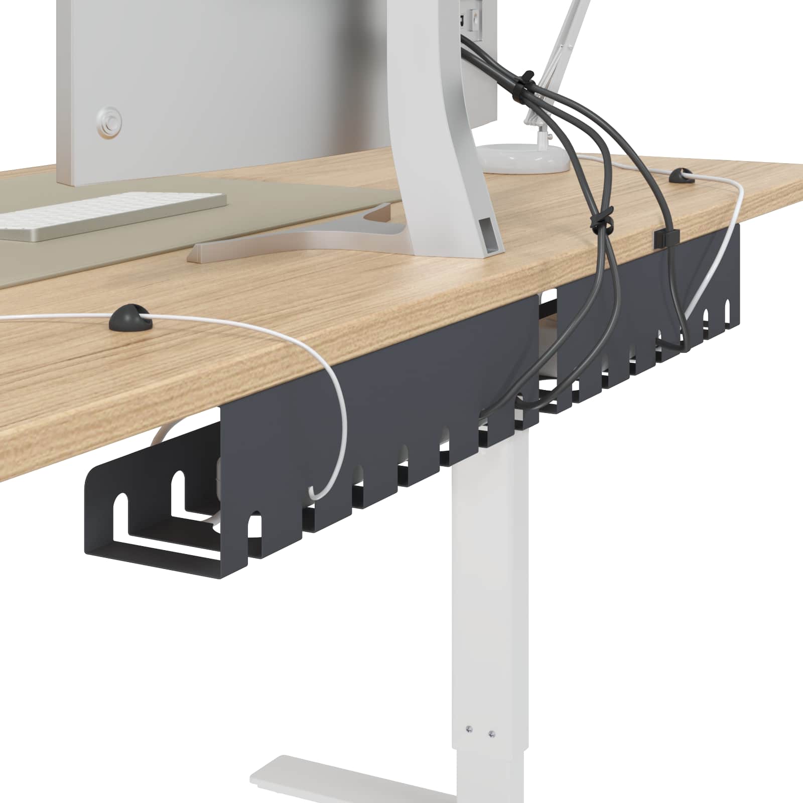 vidaXL Kabelgoot voor onder bureau 2 st Antracietkleurig