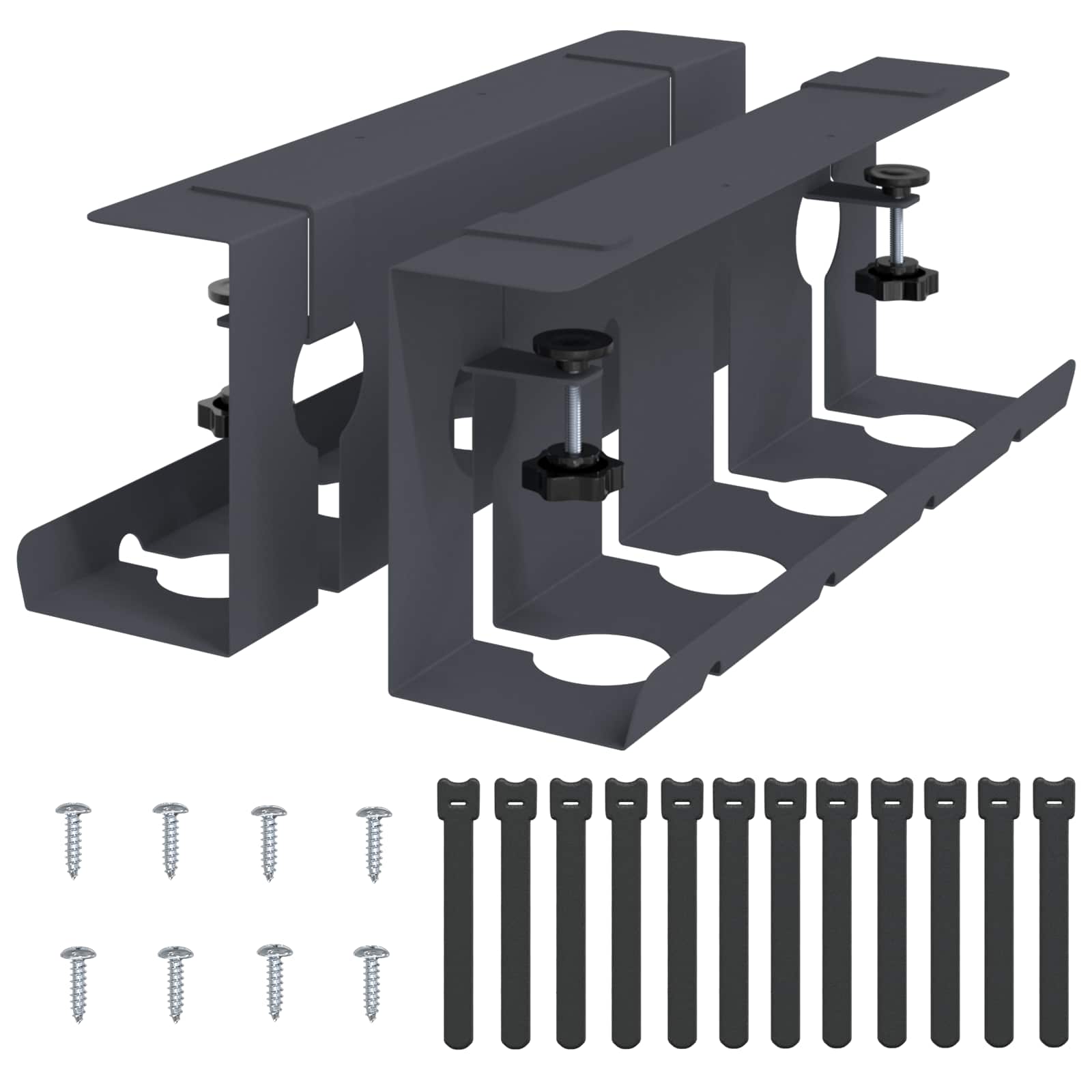 vidaXL Kabelgoot voor onder bureau 2 st Wit 43 x 10 x 15 cm
