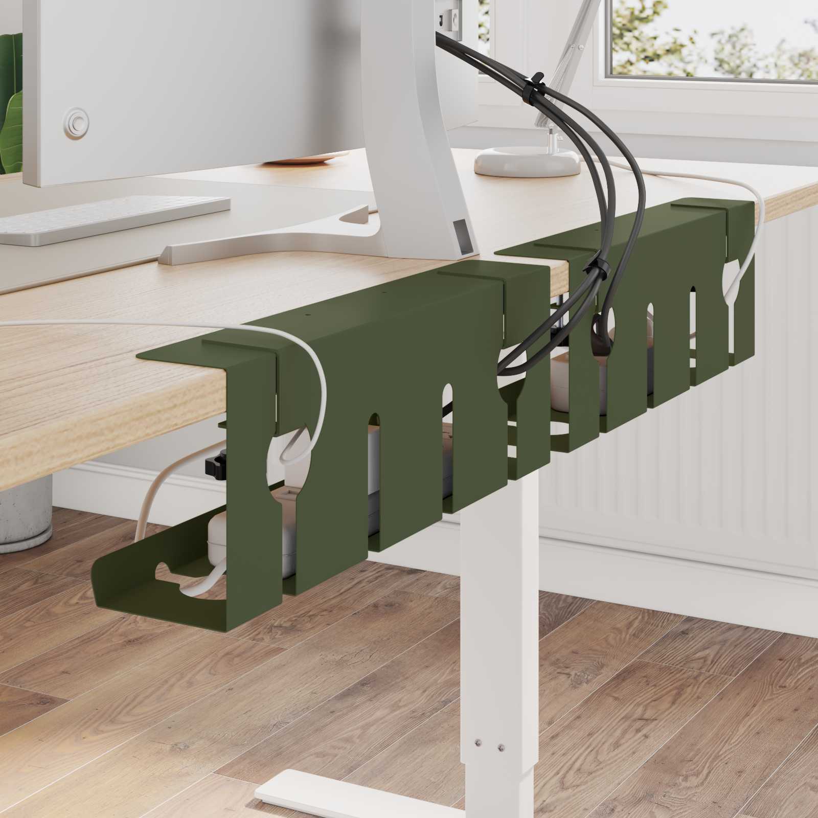 vidaXL Kabelgoot voor onder bureau 2 st Wit 43 x 10 x 15 cm