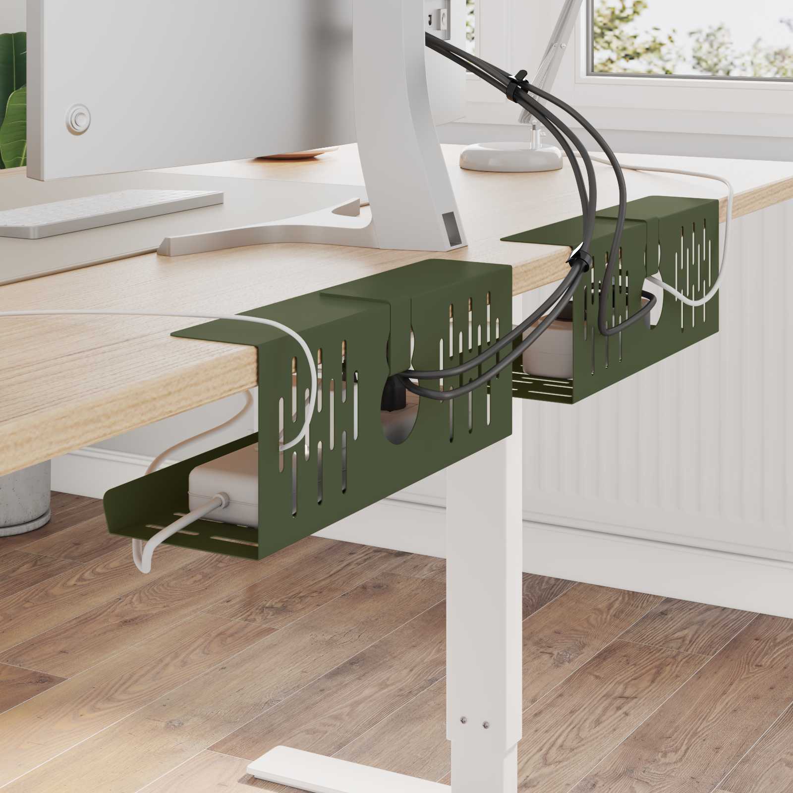 vidaXL Kabelgoot voor onder bureau 2 st Antracietkleurig