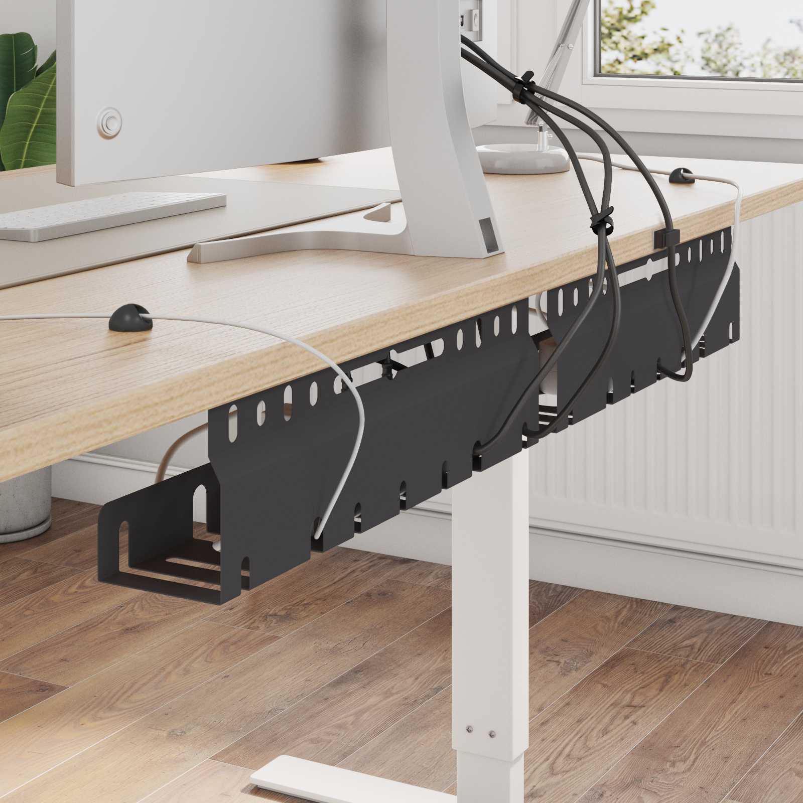 vidaXL Kabelgoot voor onder bureau 2 st Antracietkleurig