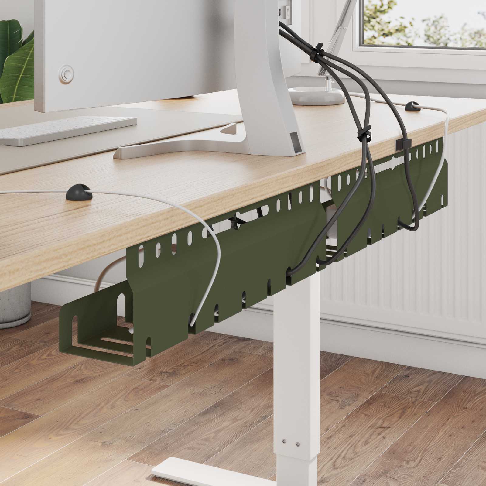 vidaXL Kabelgoot voor onder bureau 2 st Antracietkleurig