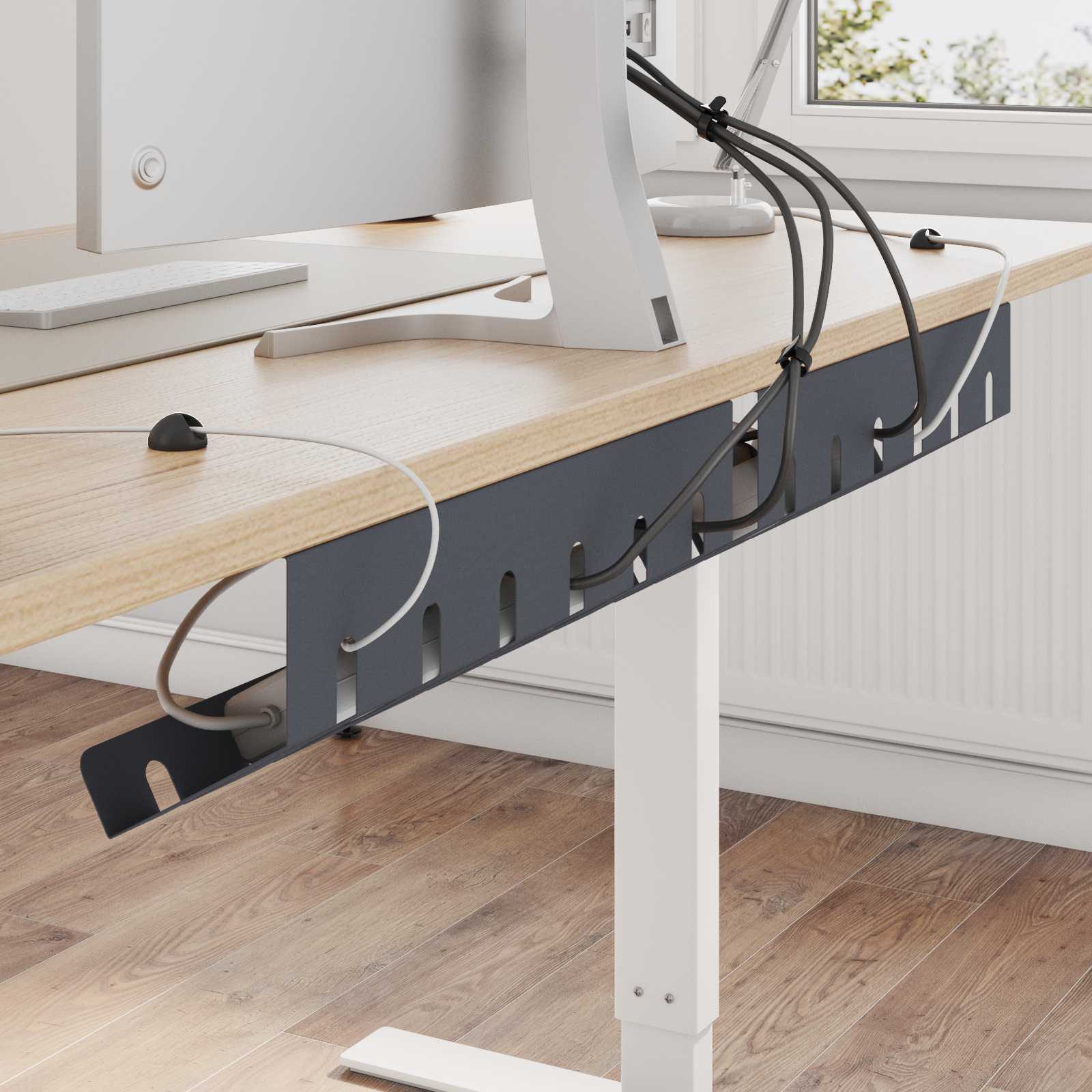 vidaXL Kabelgoot voor onder bureau 2 st Antracietkleurig