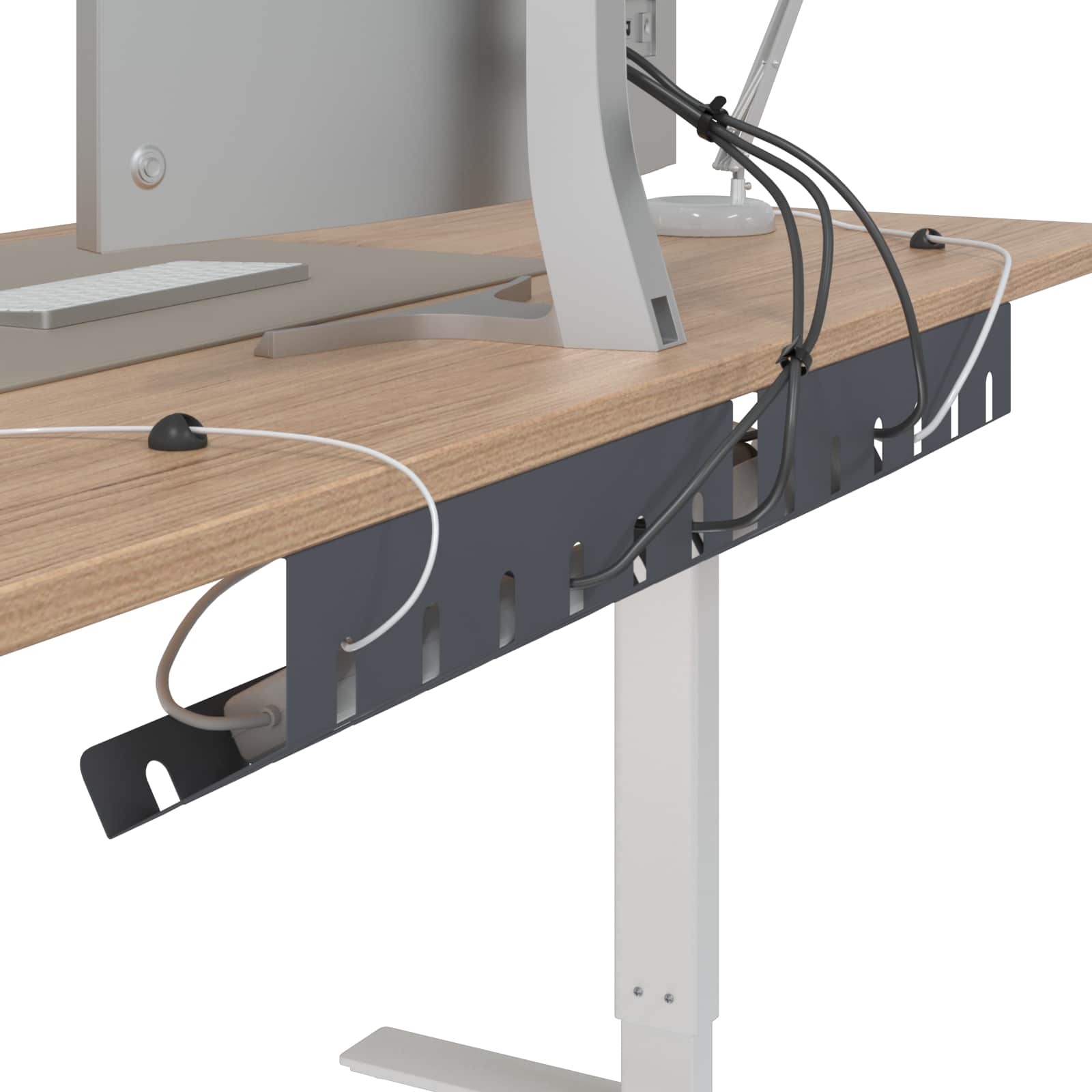 vidaXL Kabelgoot voor onder bureau 2 st Antracietkleurig