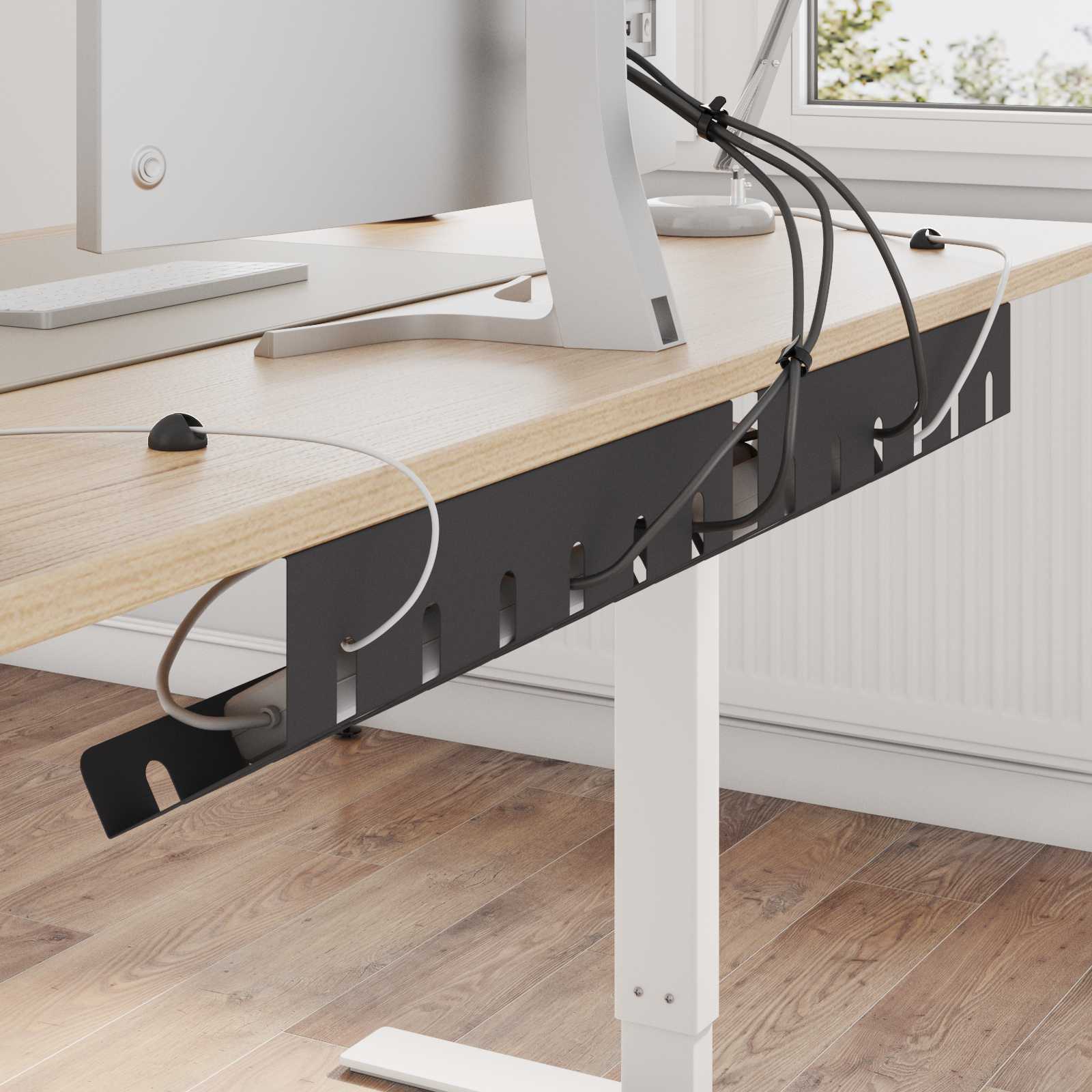 vidaXL Kabelgoot voor onder bureau 2 st Antracietkleurig