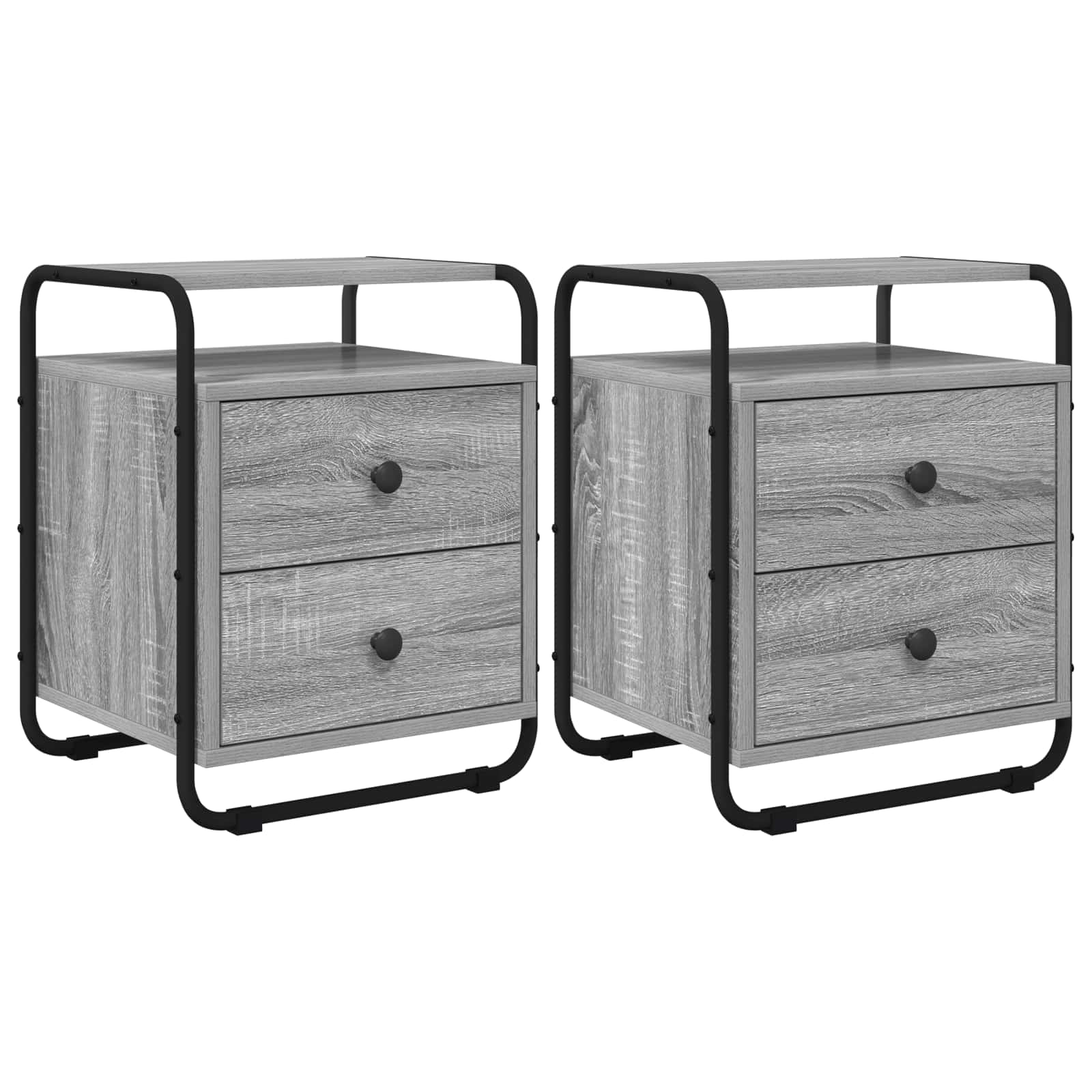 vidaXL Nachtkastje 2 st Oud hout 40 x 36,5 x 50 cm Bewerkt hout