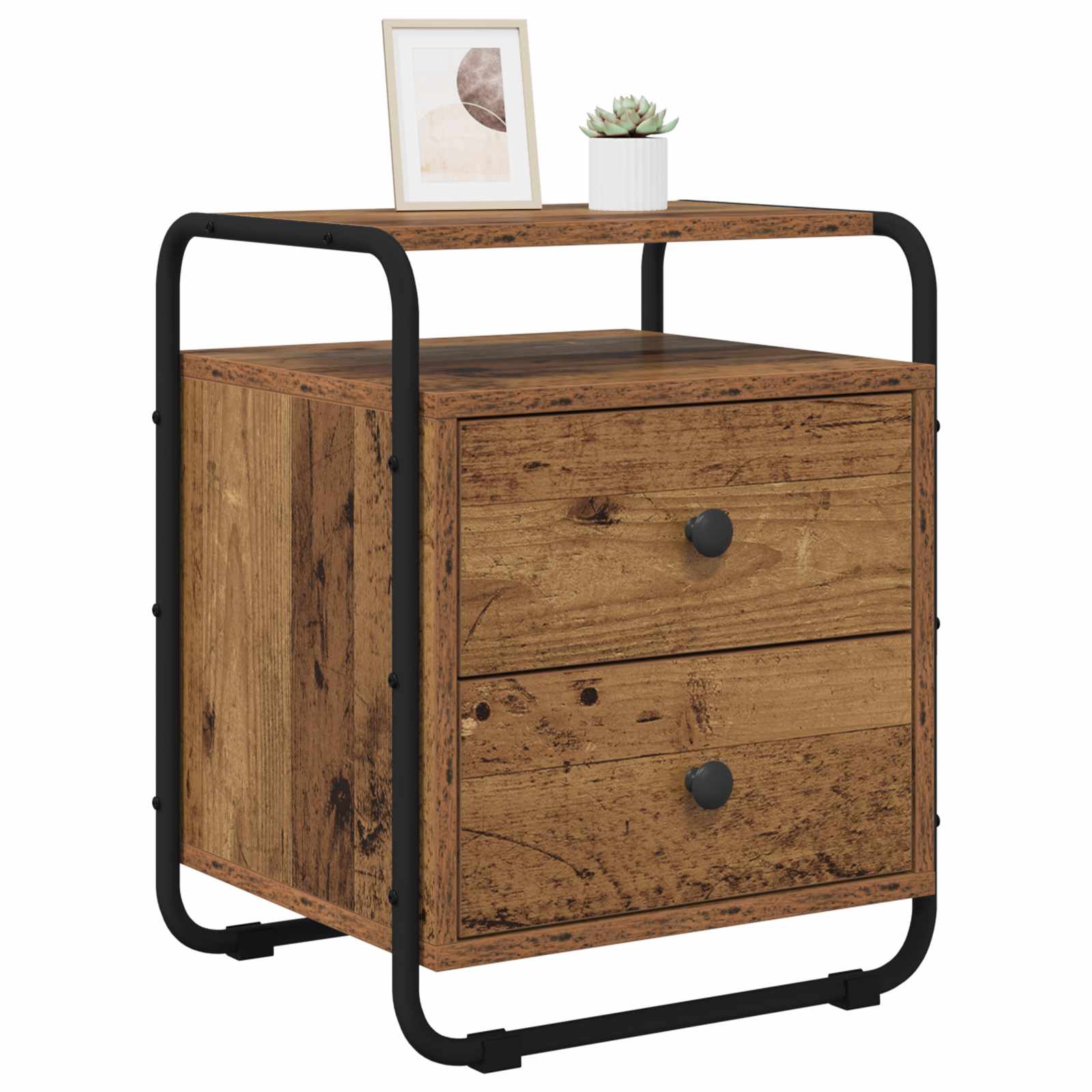 vidaXL Nachtkastje 2 st Oud hout 40 x 36,5 x 50 cm Bewerkt hout
