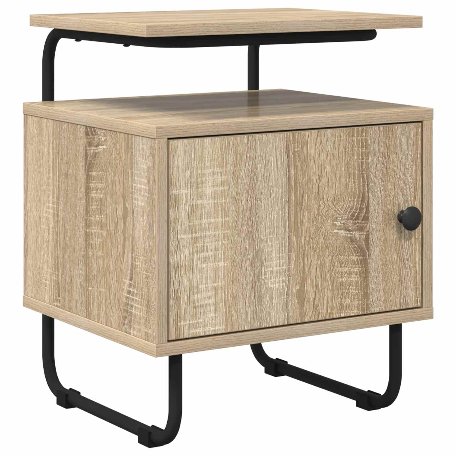 vidaXL Nachtkastje Zwart eiken 40 x 36,5 x 50 cm Bewerkt hout