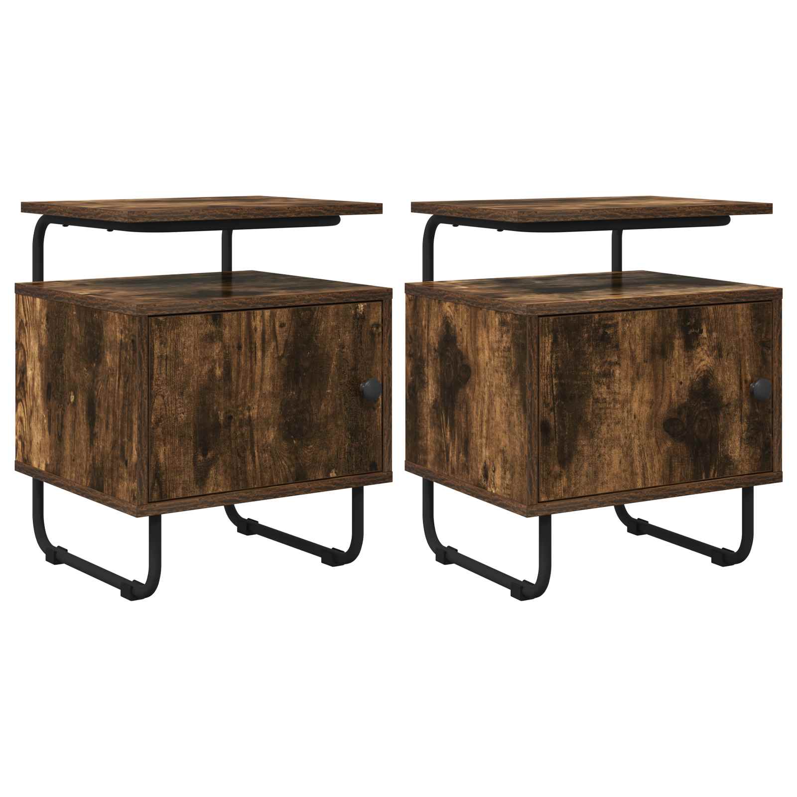 vidaXL Nachtkastje Zwart eiken 40 x 36,5 x 50 cm Bewerkt hout