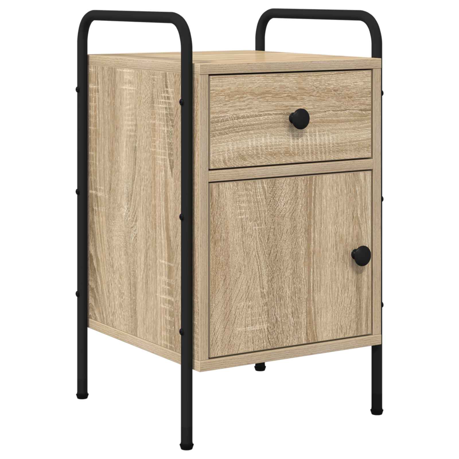 vidaXL Nachtkastje Gerookt eiken 35 x 36,5 x 61 cm Bewerkt hout