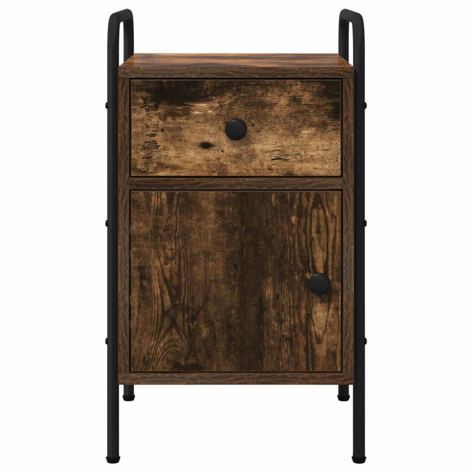 vidaXL Nachtkastje Gerookt eiken 35 x 36,5 x 61 cm Bewerkt hout