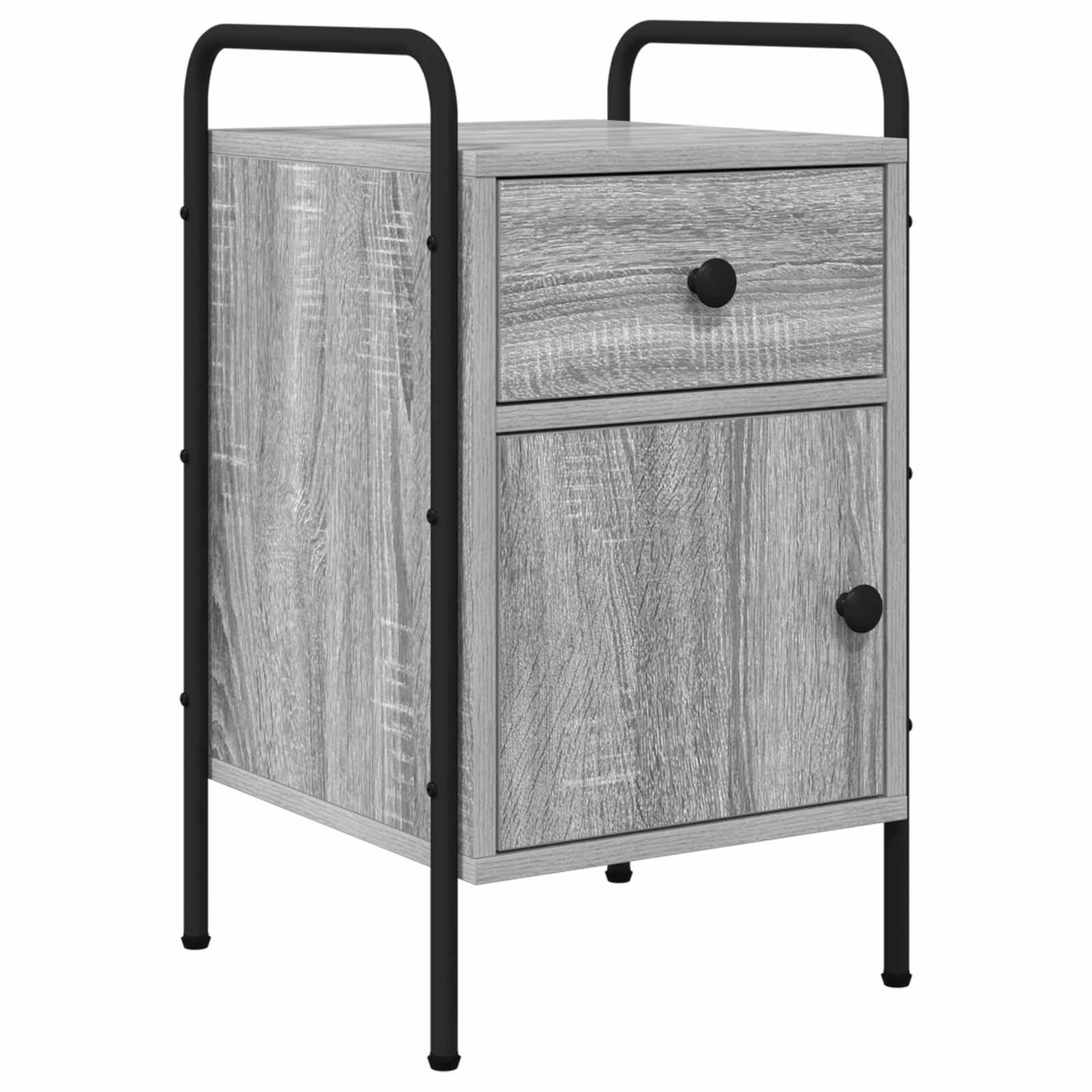 vidaXL Nachtkastje Gerookt eiken 35 x 36,5 x 61 cm Bewerkt hout