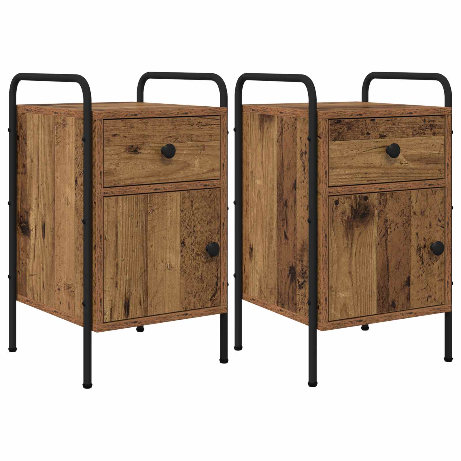 vidaXL Nachtkastje Gerookt eiken 35 x 36,5 x 61 cm Bewerkt hout