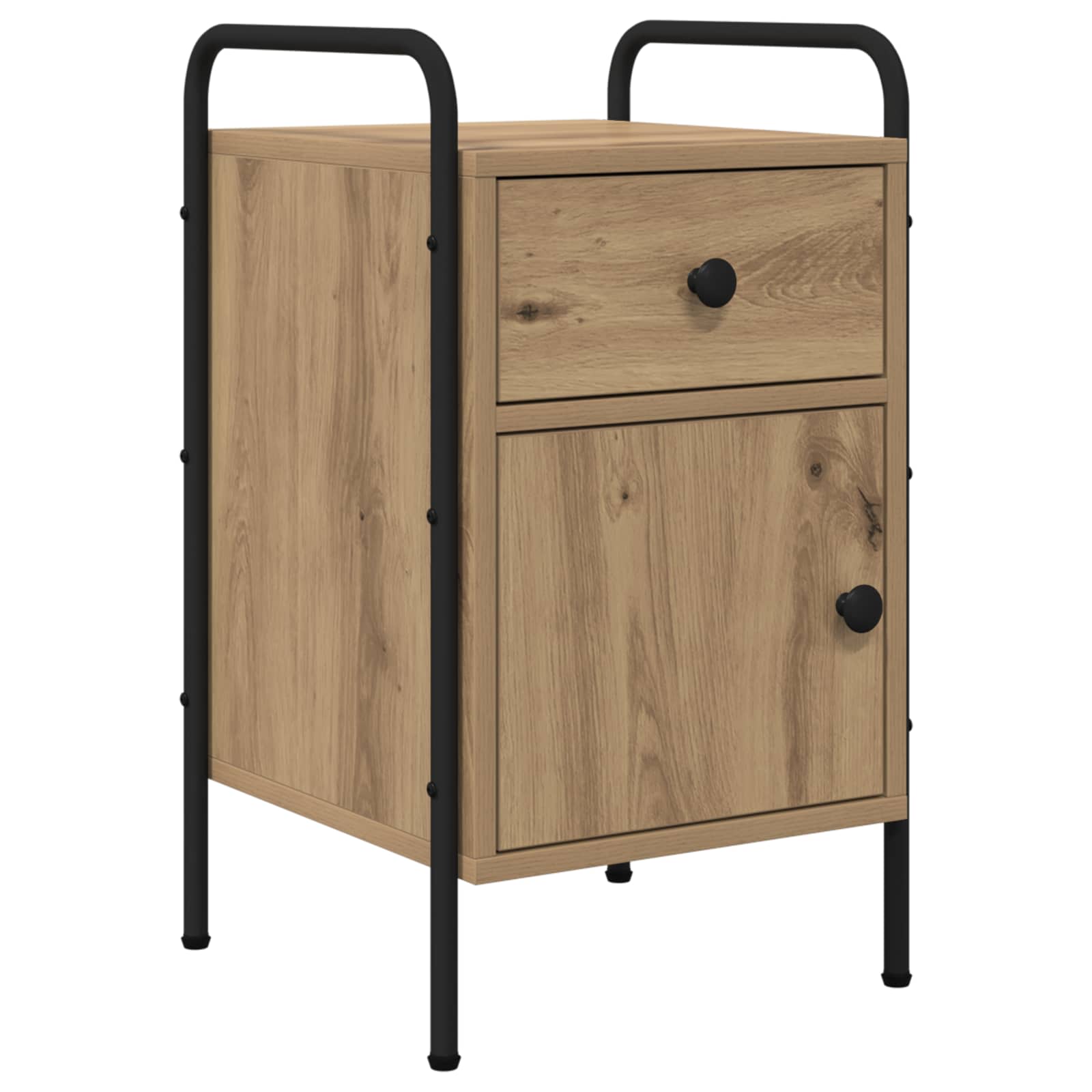 vidaXL Nachtkastje Gerookt eiken 35 x 36,5 x 61 cm Bewerkt hout