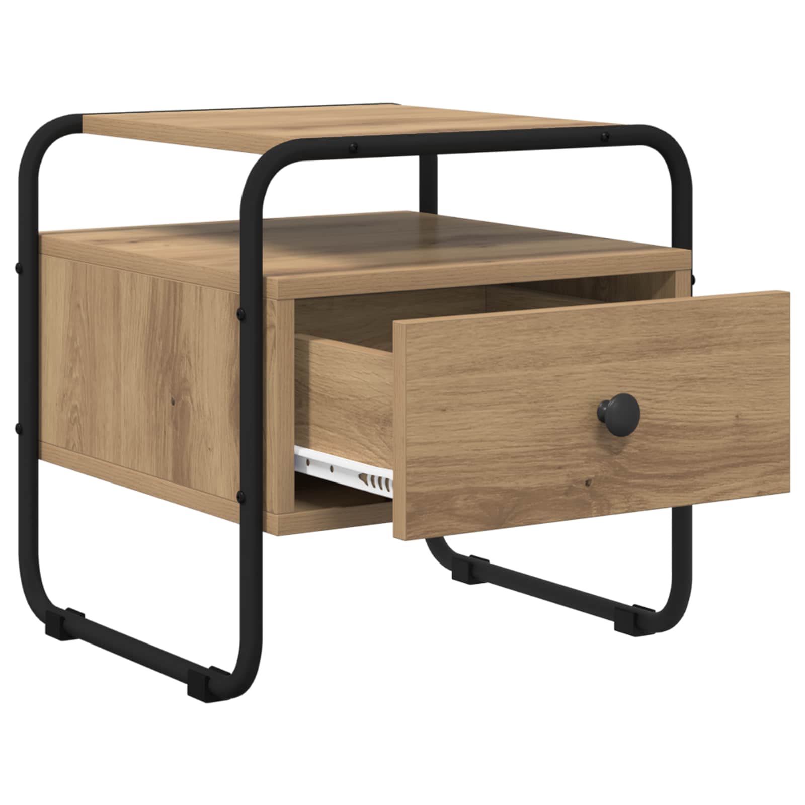 vidaXL Nachtkastje 2 st Artisanaal eiken Bewerkt hout