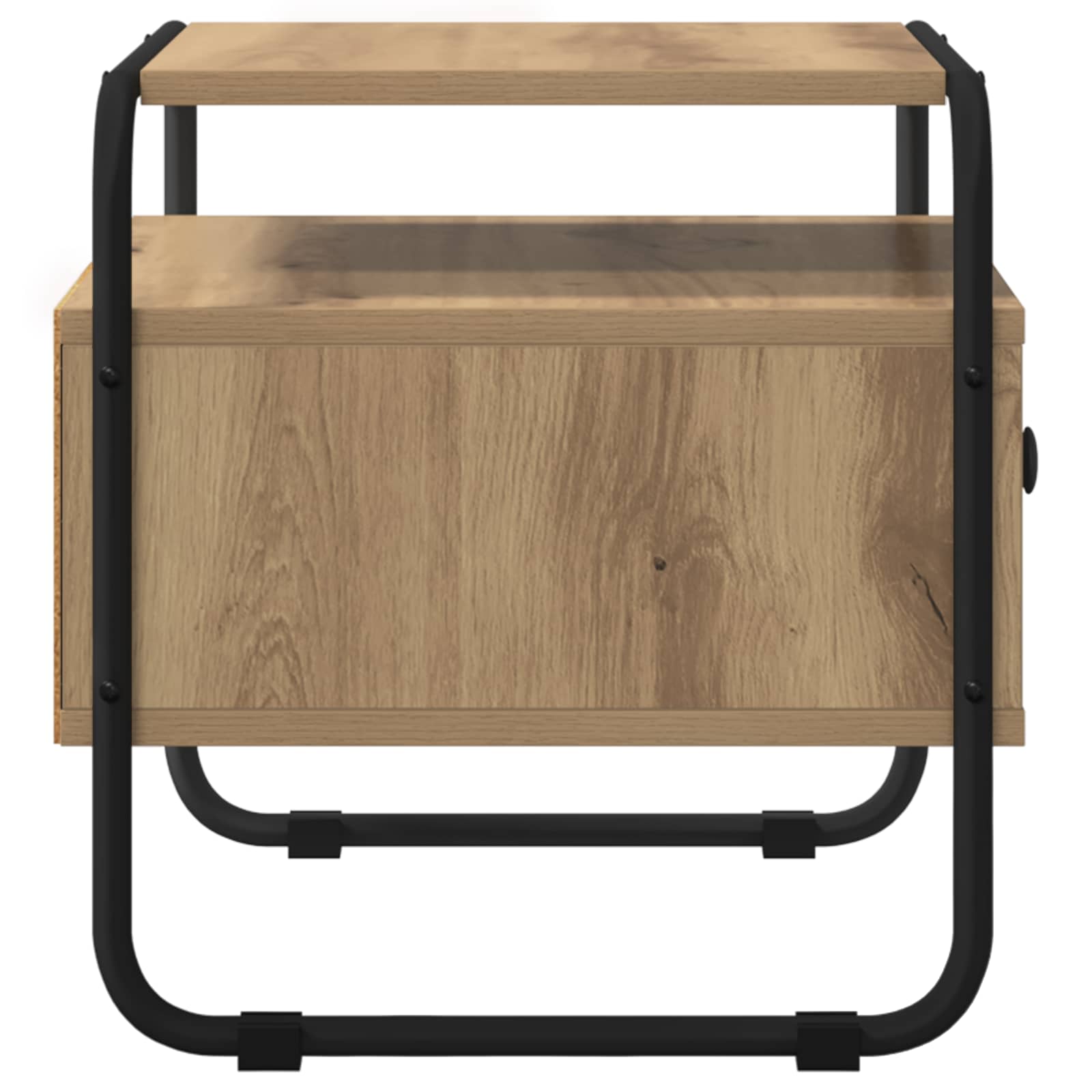 vidaXL Nachtkastje 2 st Artisanaal eiken Bewerkt hout