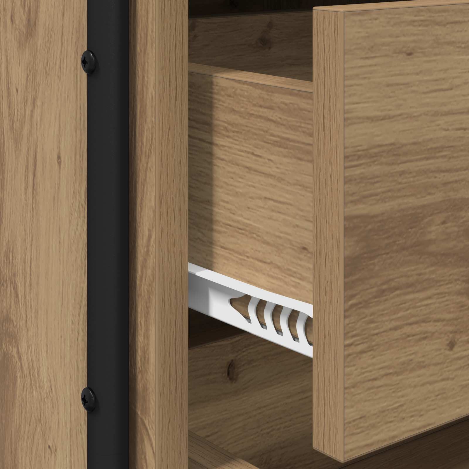 vidaXL Nachtkastje 2 st Artisanaal eiken Bewerkt hout