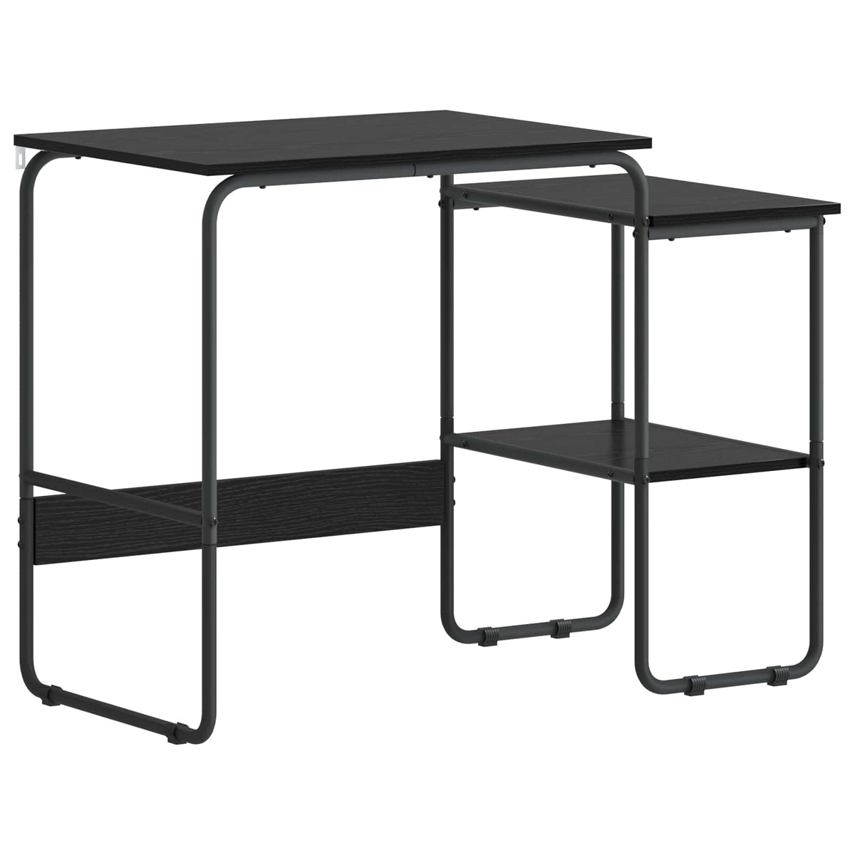vidaXL Bureau met opbergruimte Zwart eiken 100 x 50 x 75 cm