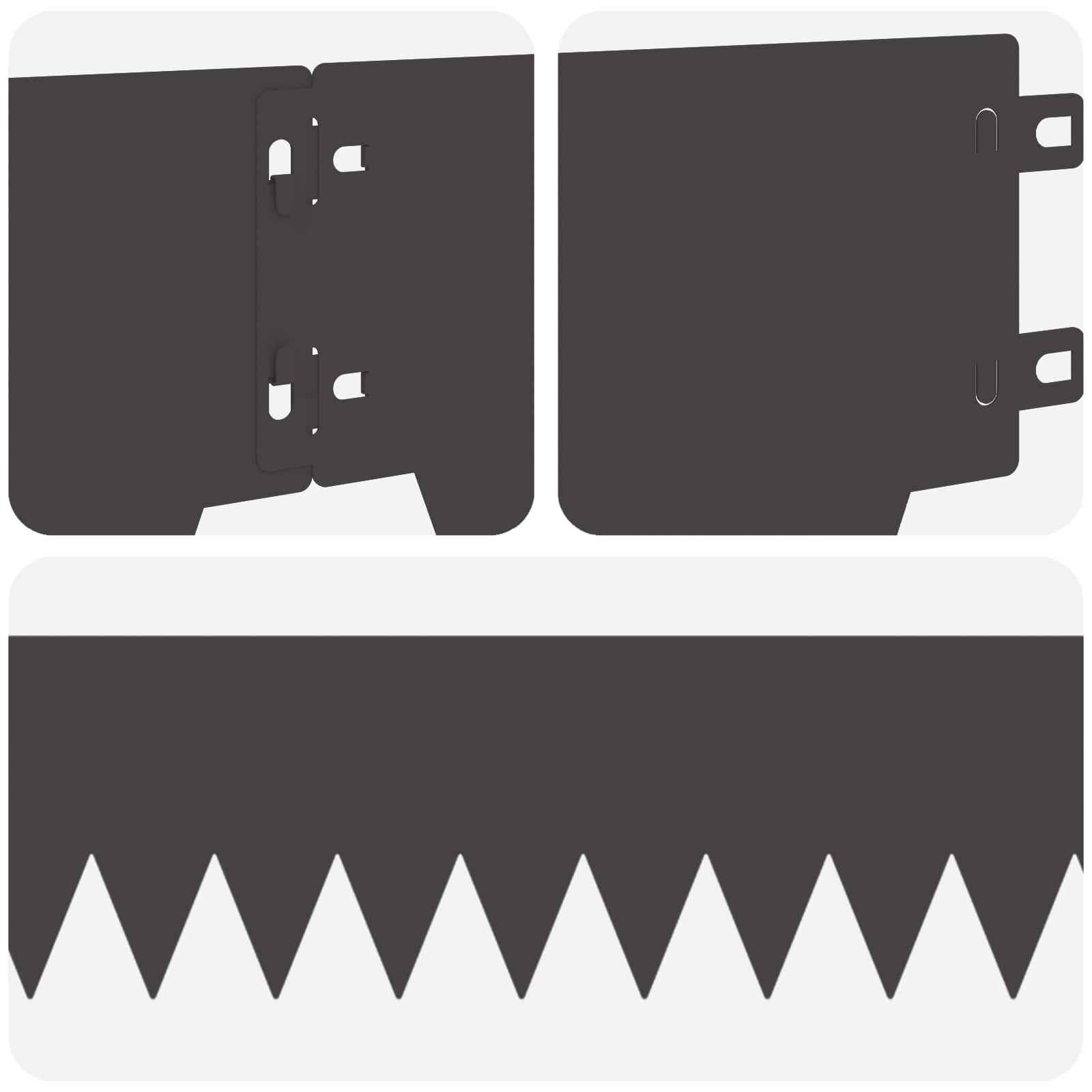 vidaXL Tuinrand 10 pcs Lengte Hoogte 103 x 15 cm Staal Zwart