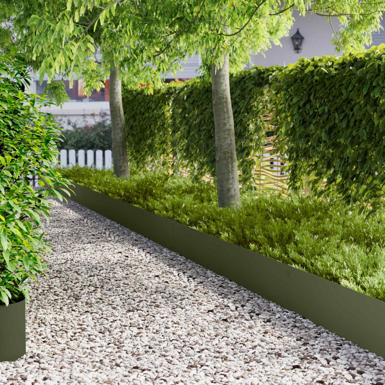 vidaXL Tuinrand 10 pcs Lengte Hoogte 103 x 15 cm Staal Zwart
