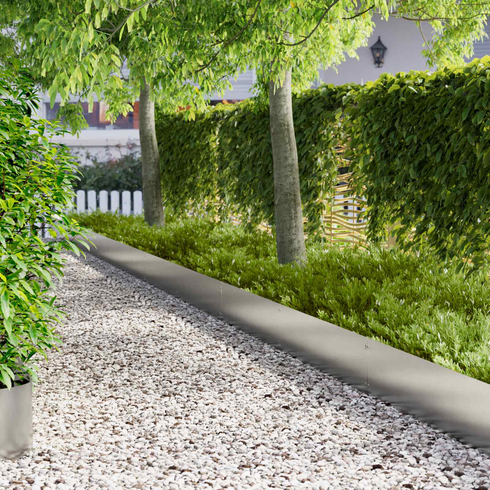 vidaXL Tuinrand 10 pcs Lengte Hoogte 103 x 15 cm Staal Zwart