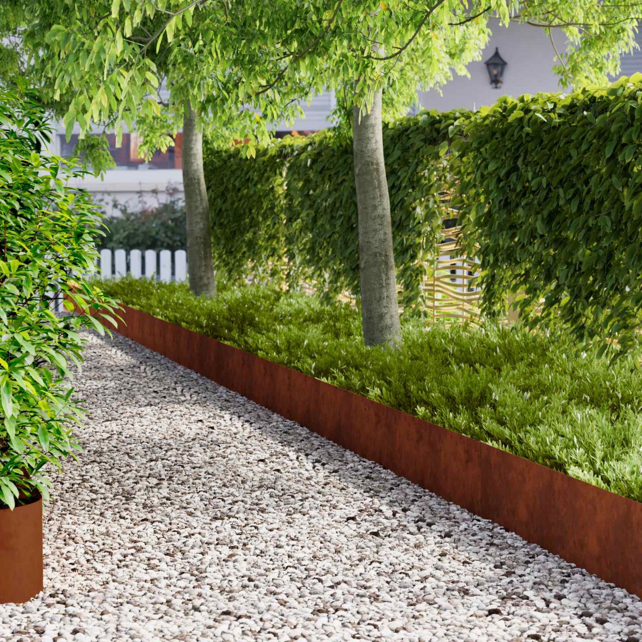 vidaXL Tuinrand 10 pcs Lengte Hoogte 103 x 15 cm Staal Zwart