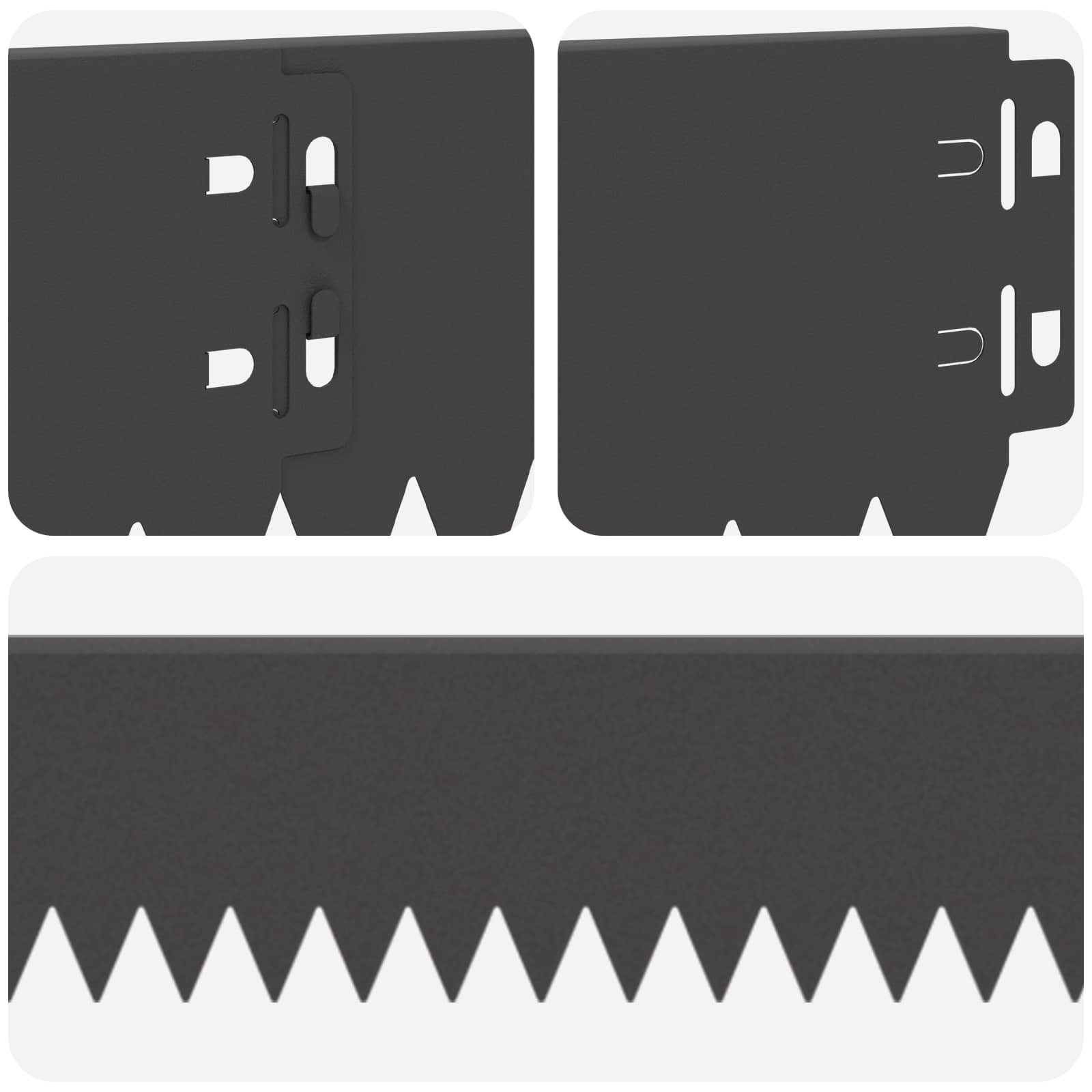 vidaXL Gazonrand 10 pcs 103 x 10 cm Staal Zwart