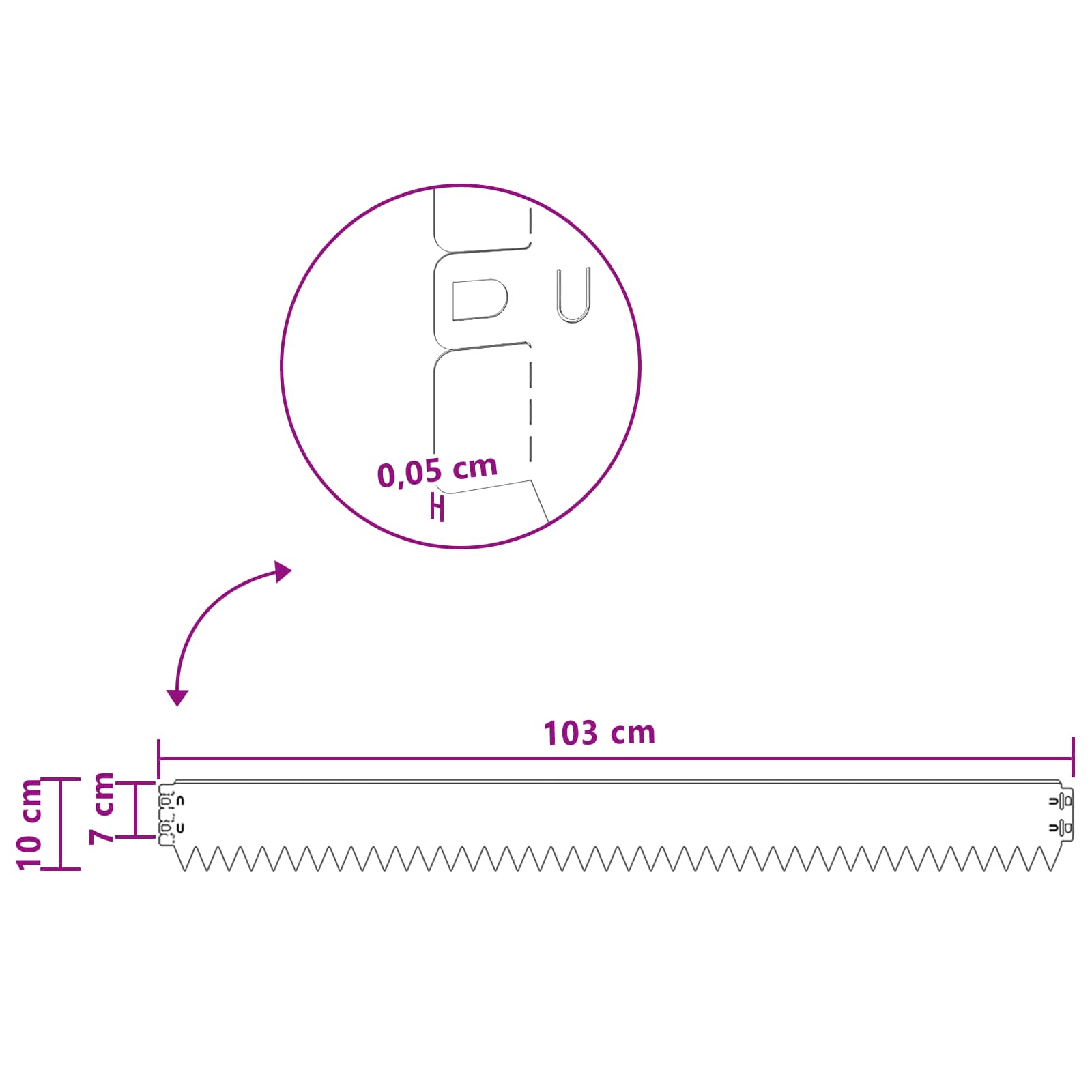 vidaXL Gazonrand 10 pcs 103 x 10 cm Staal Zwart