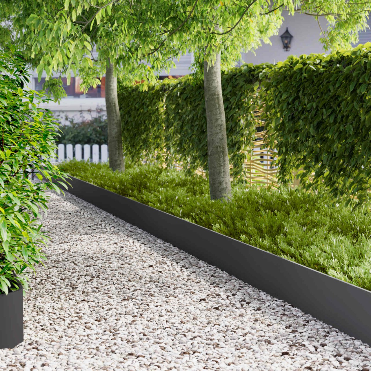 vidaXL Gazonrand 10 pcs 103 x 10 cm Staal Zwart