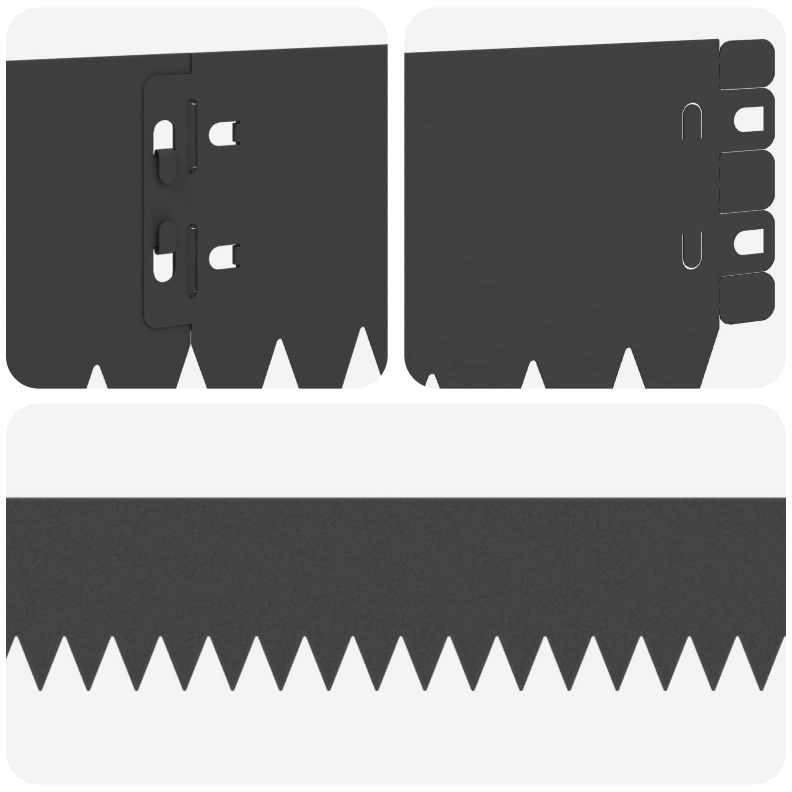 vidaXL Gazonrand 10 pcs 103 x 10 cm Staal Zwart