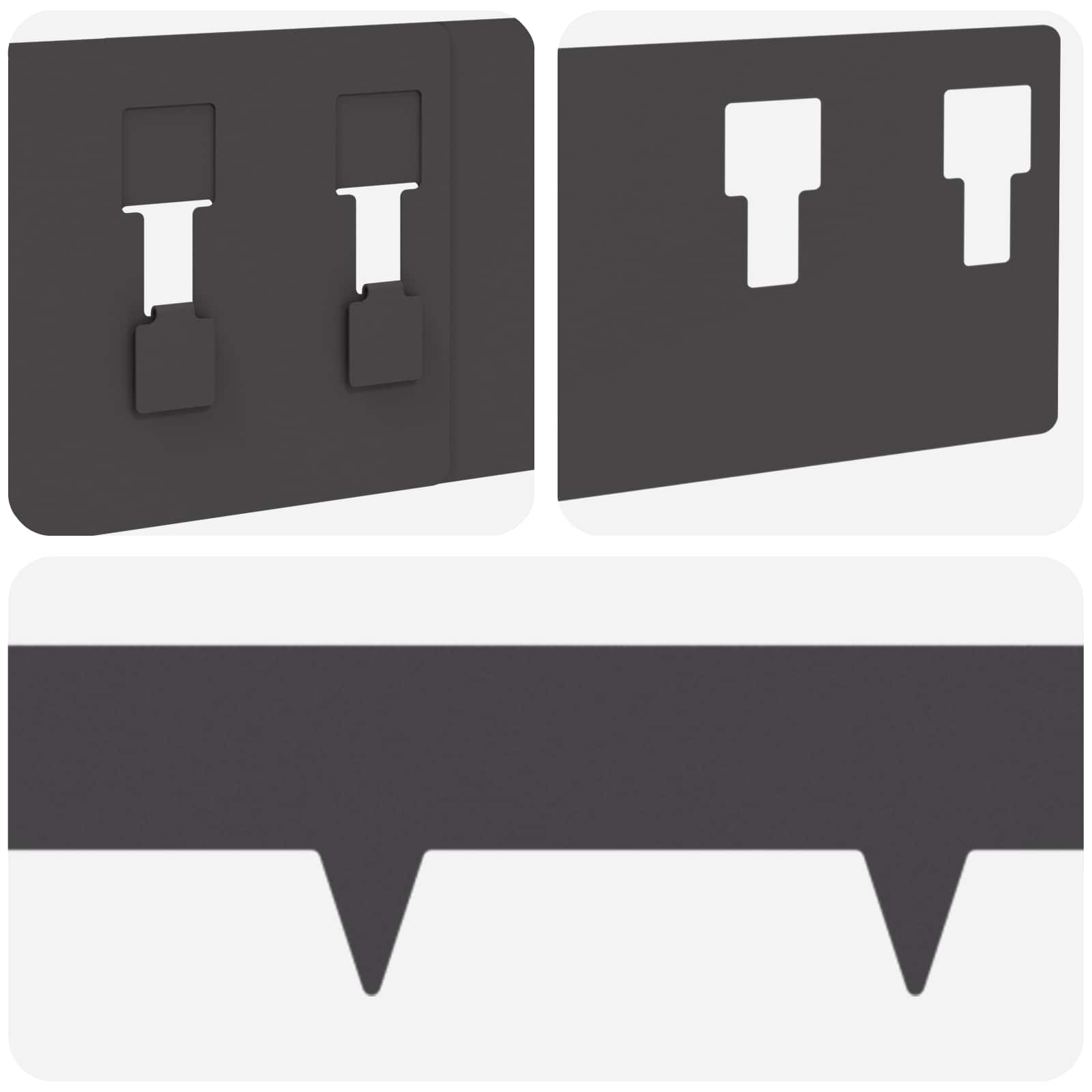 vidaXL Gazonrand 10 pcs 100 x 12 cm Staal Zwart