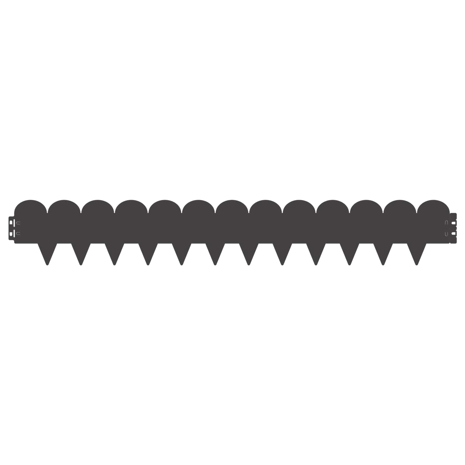 vidaXL Gazonrand 10 pcs 103 x 15 cm Staal Zwart