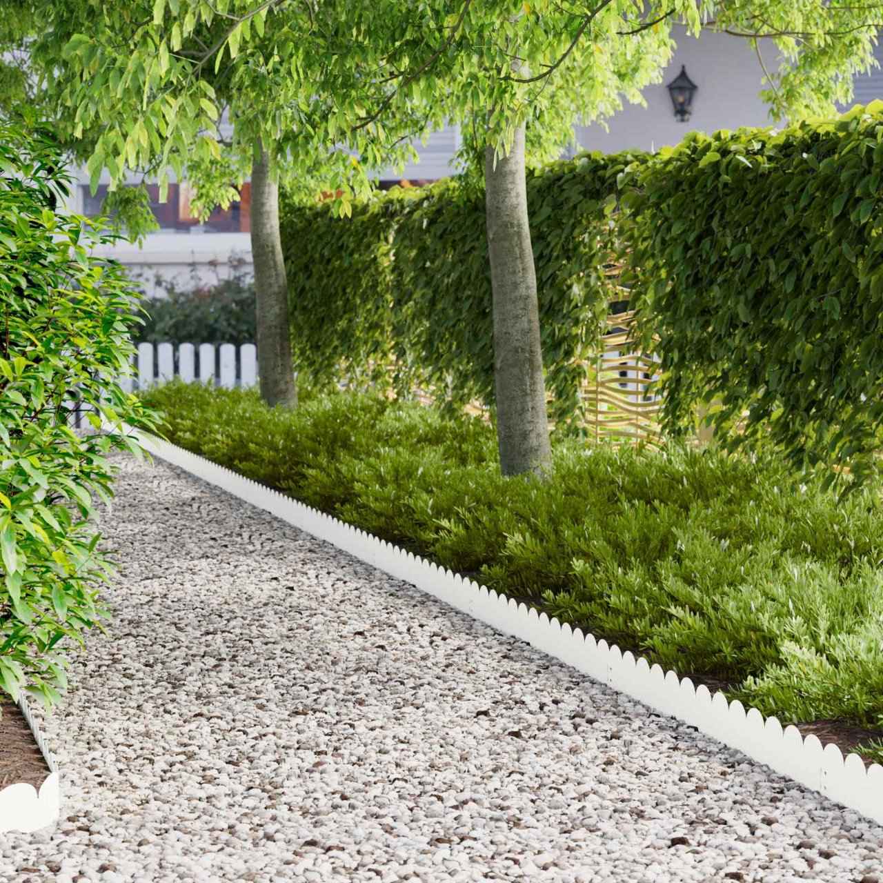 vidaXL Gazonrand 10 pcs 103 x 15 cm Staal Zwart