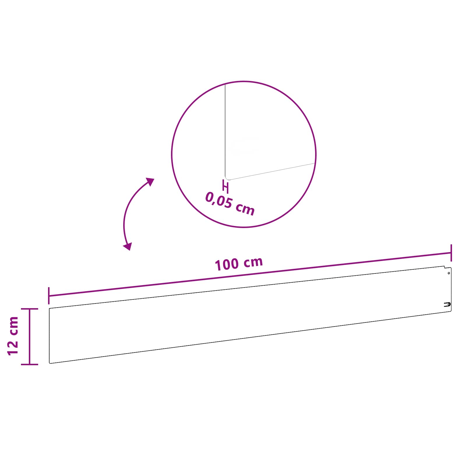 vidaXL Gazonrand 10 pcs 100 x 12 cm Staal Antracietkleurig