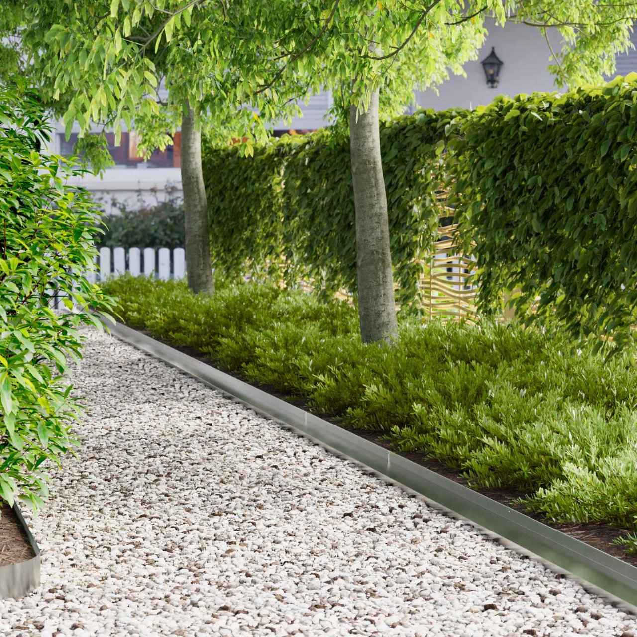 vidaXL Gazonrand 10 pcs 100 x 10 x 8 cm Staal Zilverkleurig
