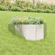 vidaXL Gazonrand 100 x 45 cm Staal Zilverkleurig