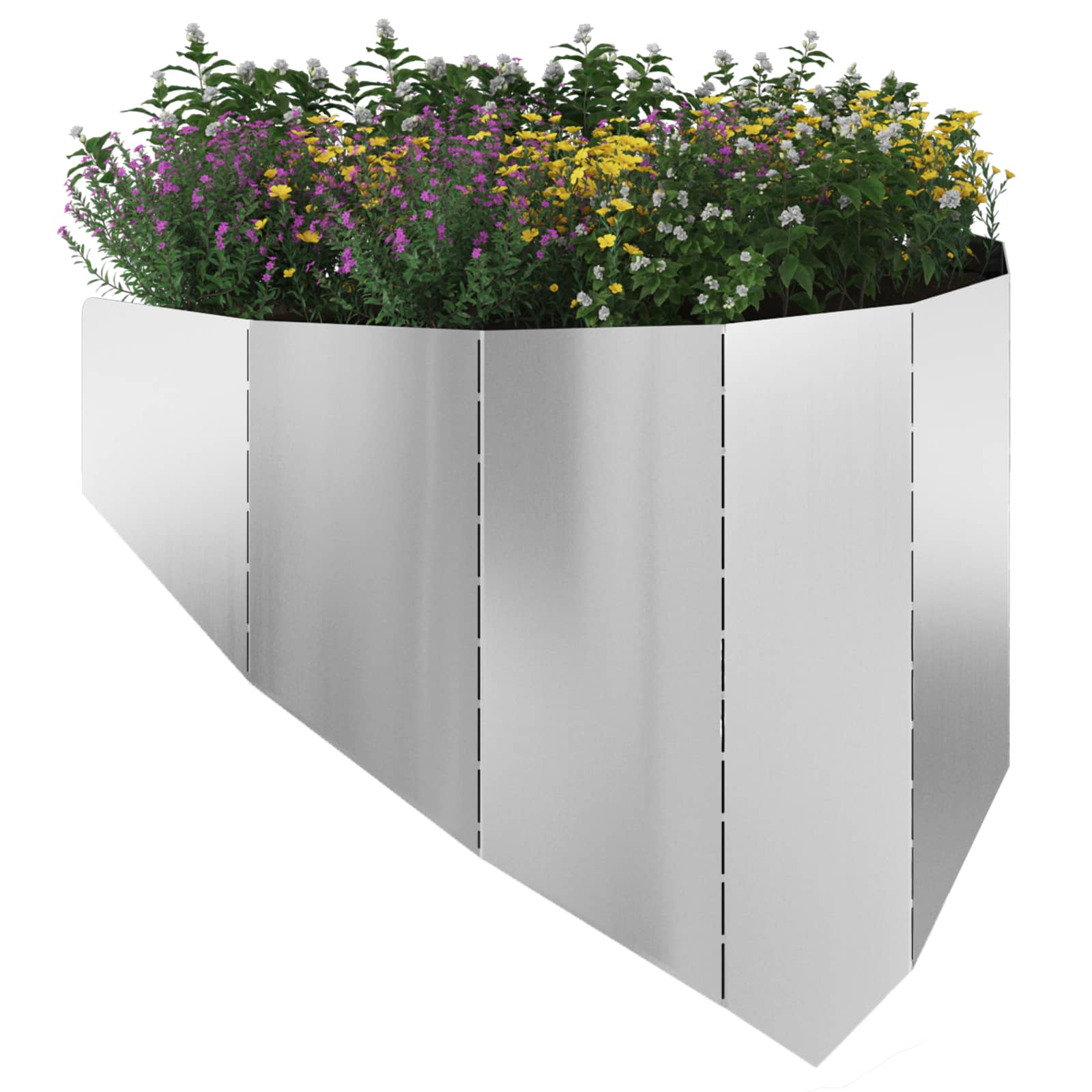 vidaXL Gazonrand 100 x 45 cm Staal Zilverkleurig