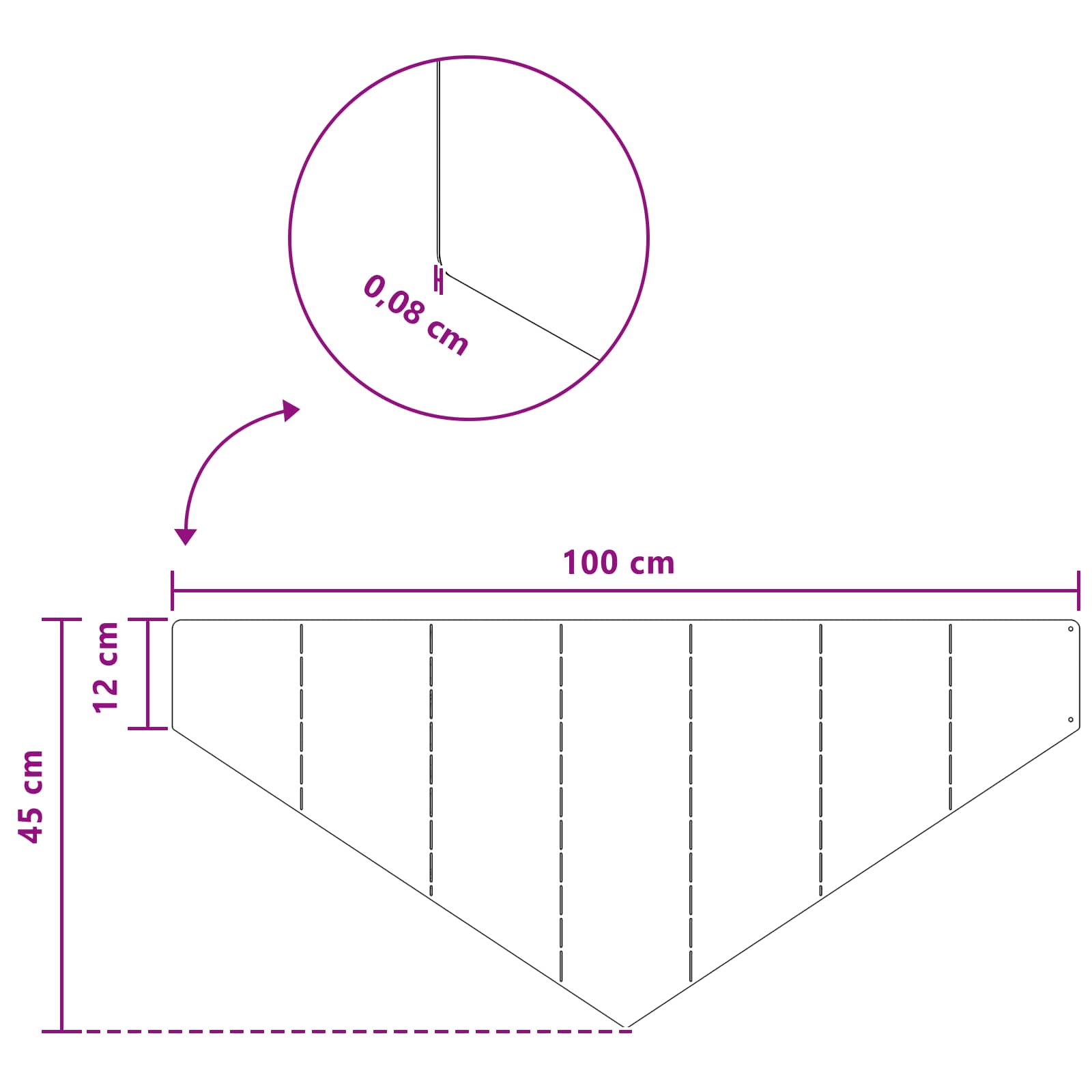 vidaXL Gazonrand 100 x 45 cm Staal Zilverkleurig
