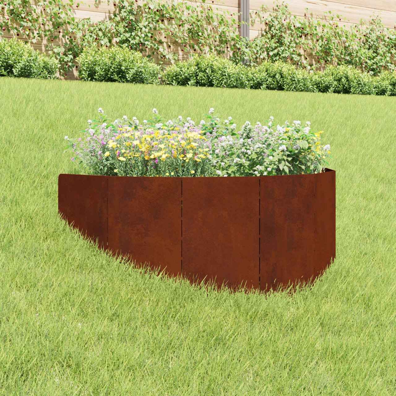 vidaXL Gazonrand 100 x 45 cm Staal Zilverkleurig