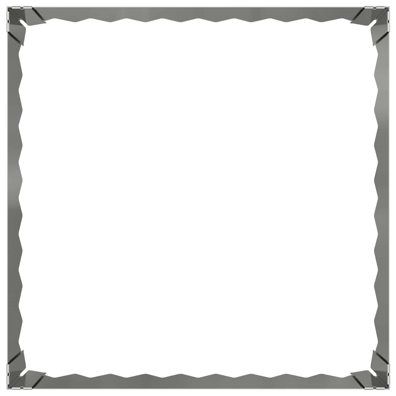 vidaXL Gazonrand 60 x 60 x 20 cm Staal Zilverkleurig