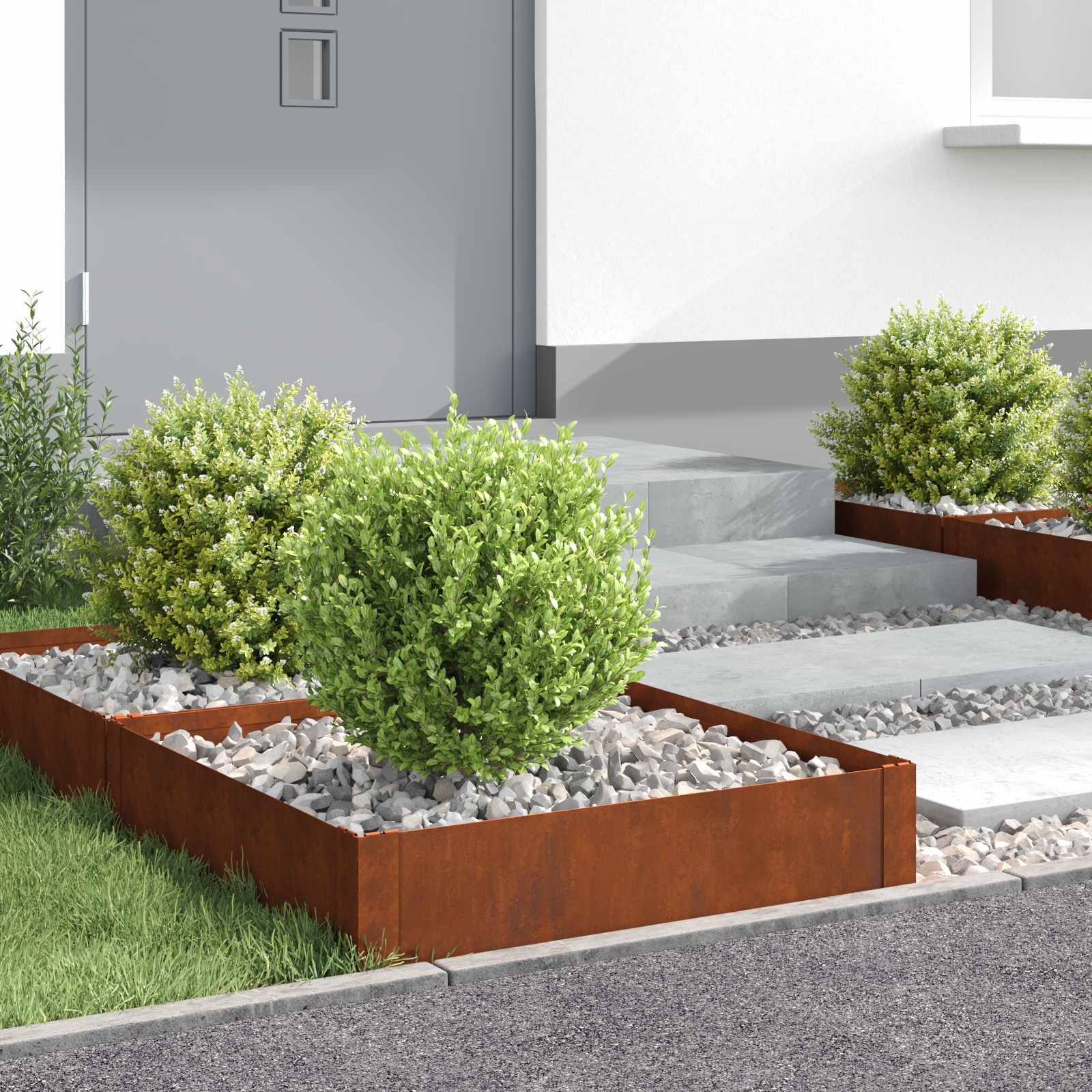 vidaXL Gazonrand 60 x 60 x 20 cm Staal Zilverkleurig