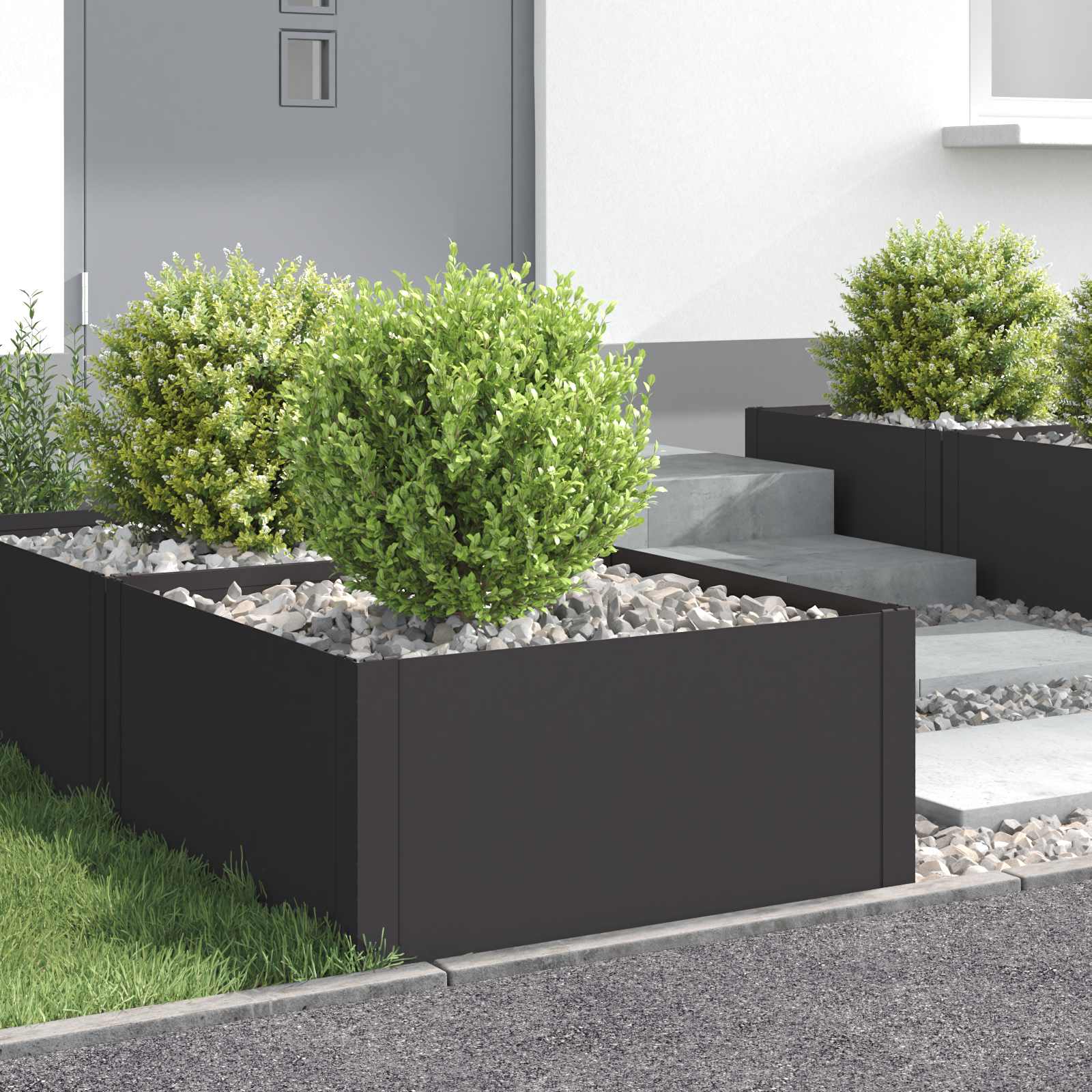 vidaXL Gazonrand 60 x 60 x 20 cm Staal Zilverkleurig