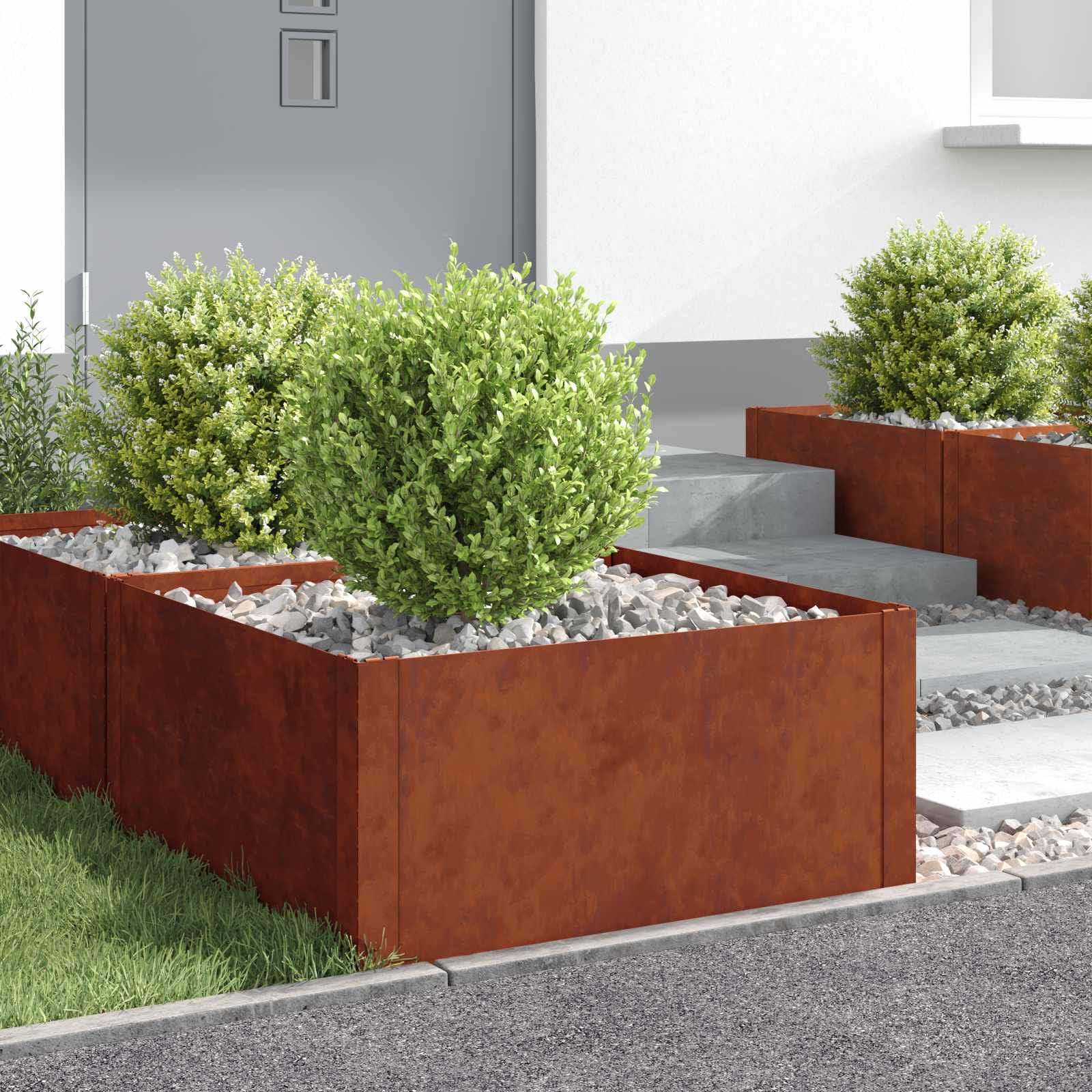 vidaXL Gazonrand 60 x 60 x 20 cm Staal Zilverkleurig