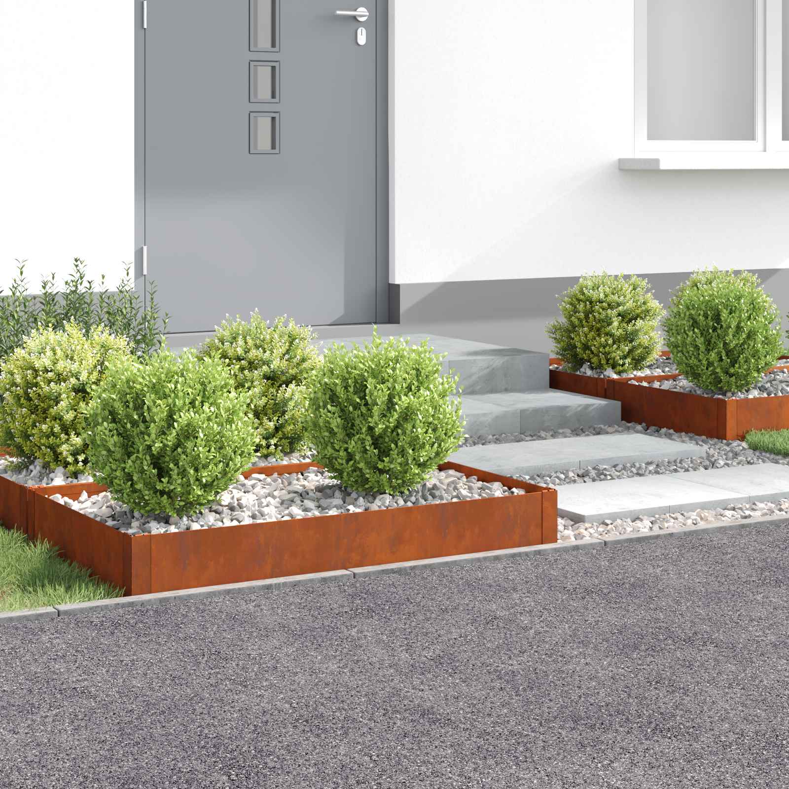 vidaXL Gazonrand 60 x 60 x 20 cm Staal Zilverkleurig