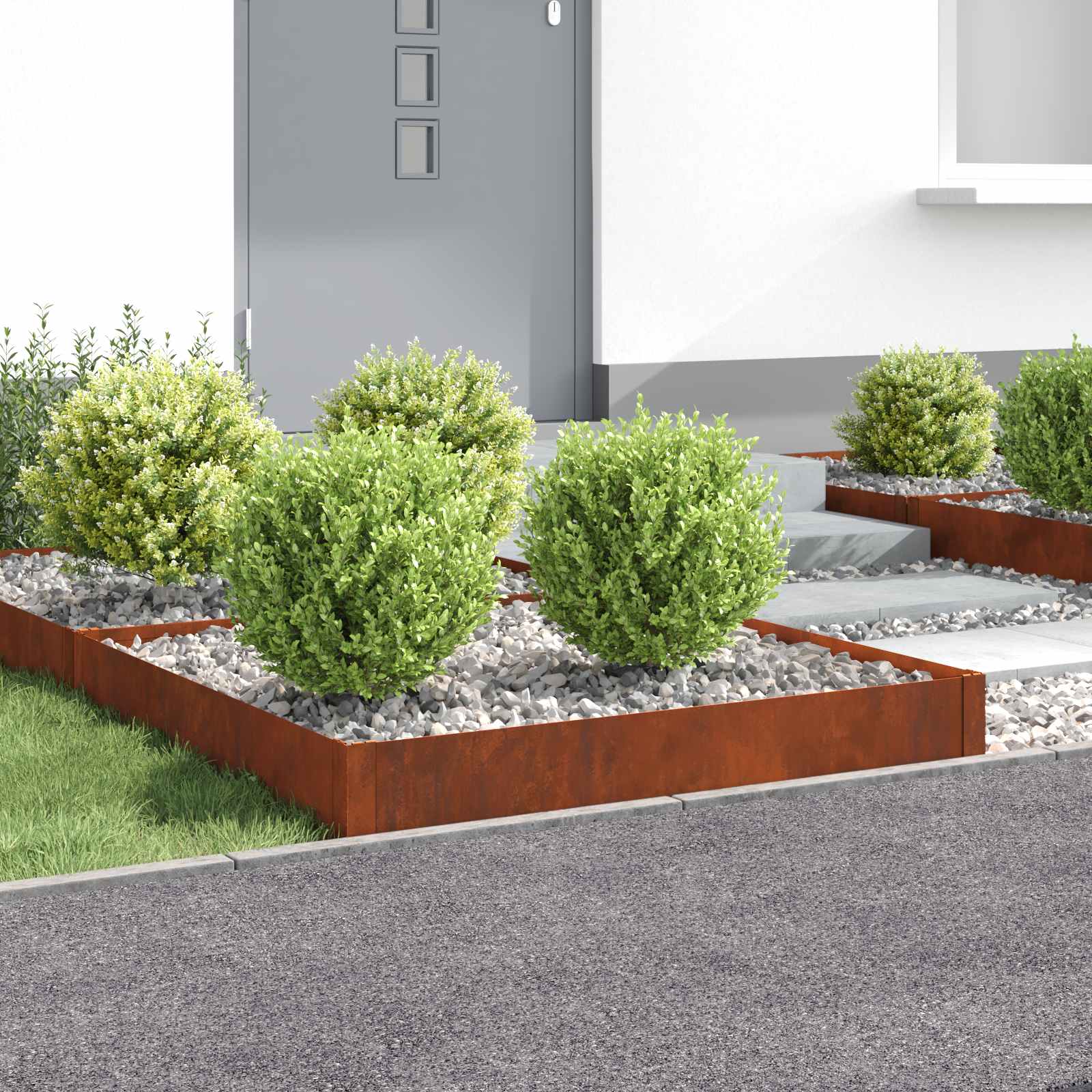 vidaXL Gazonrand 60 x 60 x 20 cm Staal Zilverkleurig
